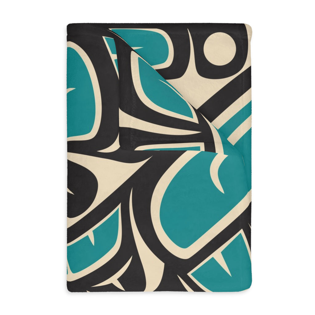 Reversible Plush Blanket - Classic Tribal Hummingbird - Northern Spiritlines™