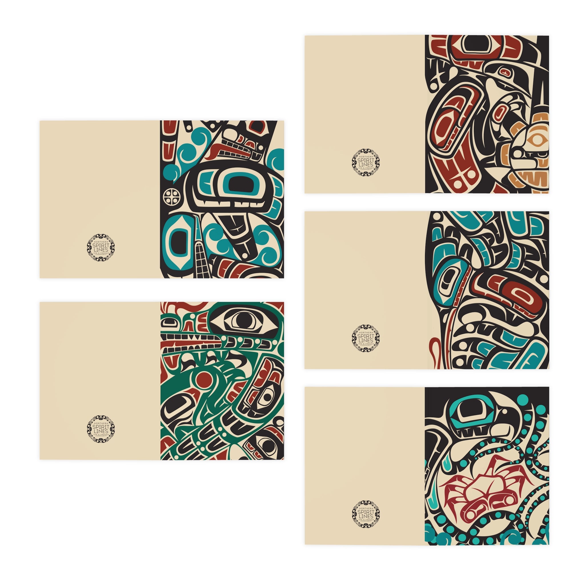 Multi-Design Greeting Cards (5-Pack) with Envelopes - Northern Spiritlines™