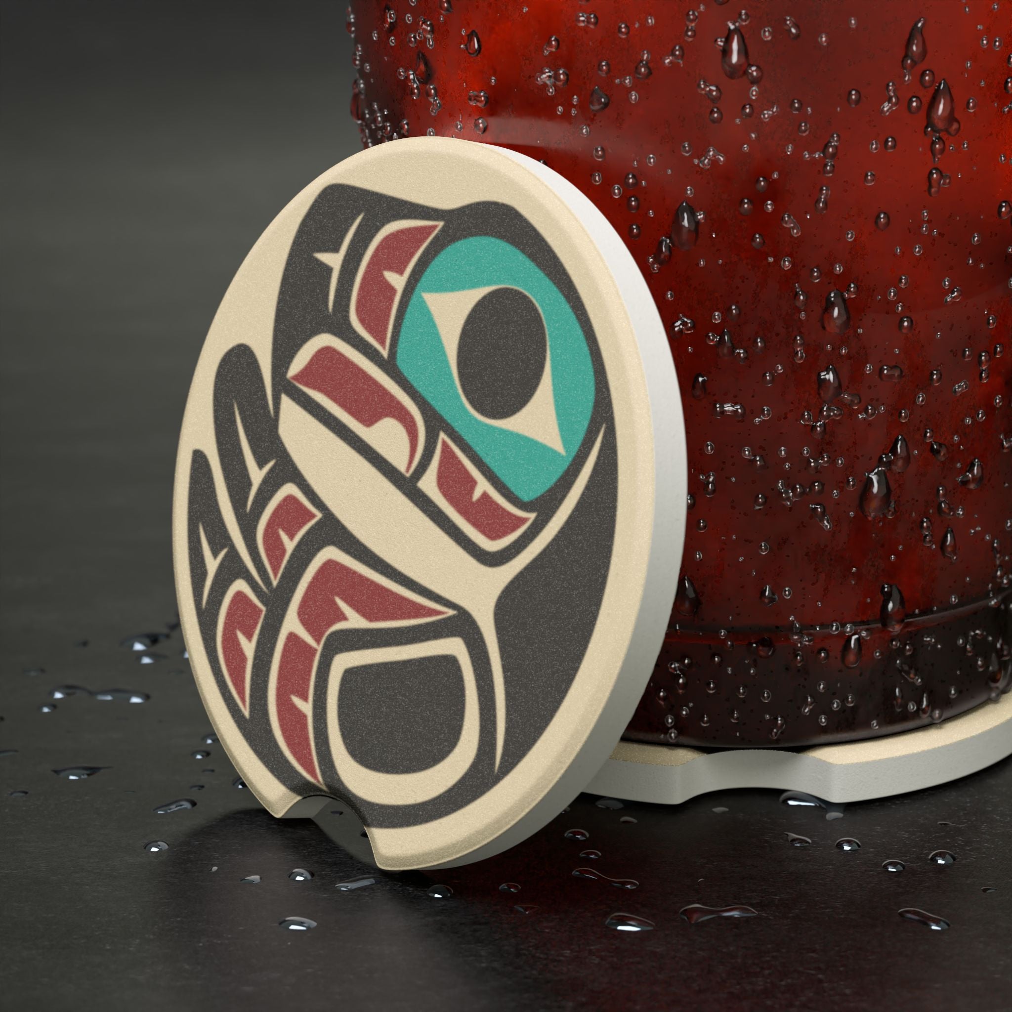 Soapstone Car Coaster - Classic Tribal Eagle Print - Northern Spiritlines™