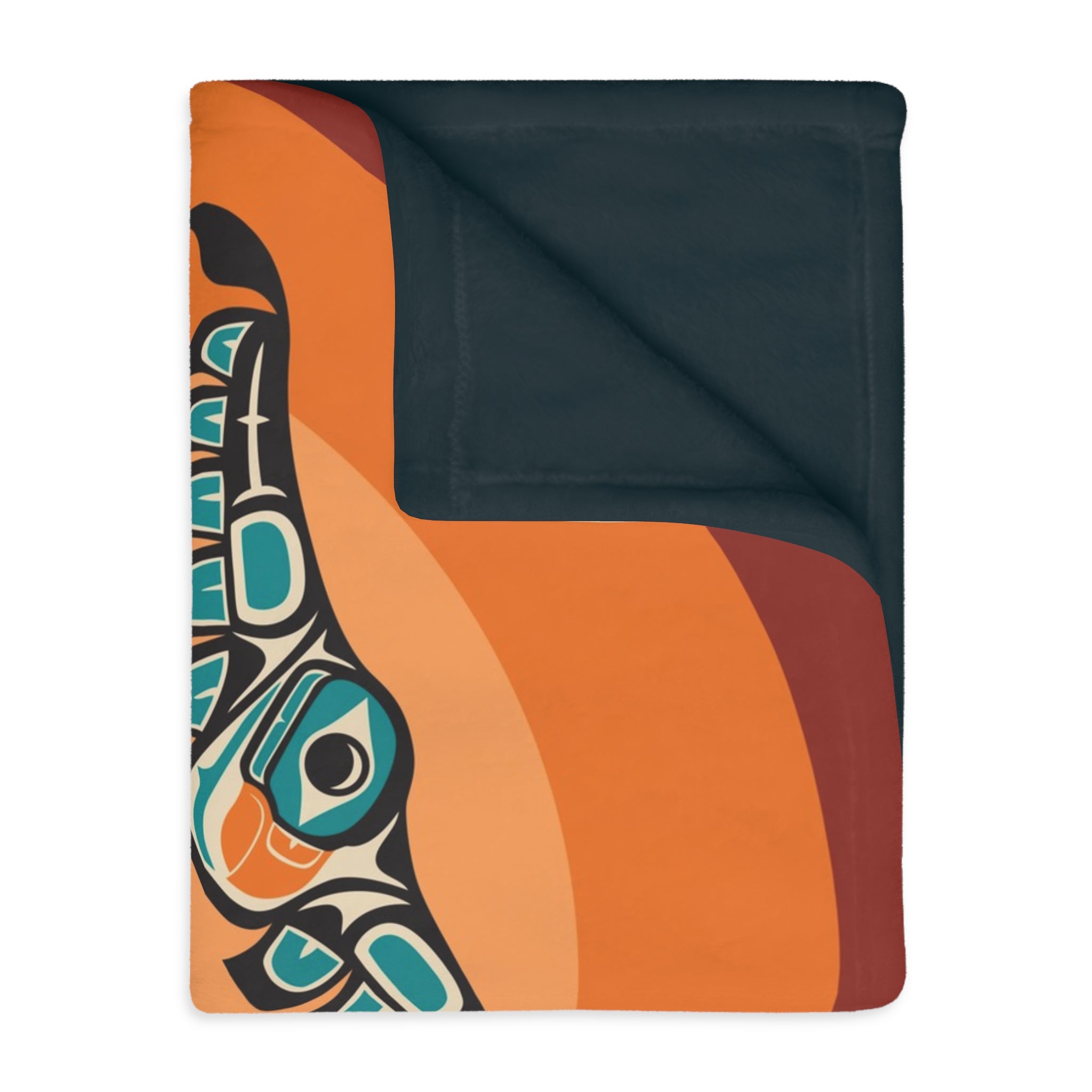 Reversible Plush Blanket - Classic Tribal Puffins - Northern Spiritlines™