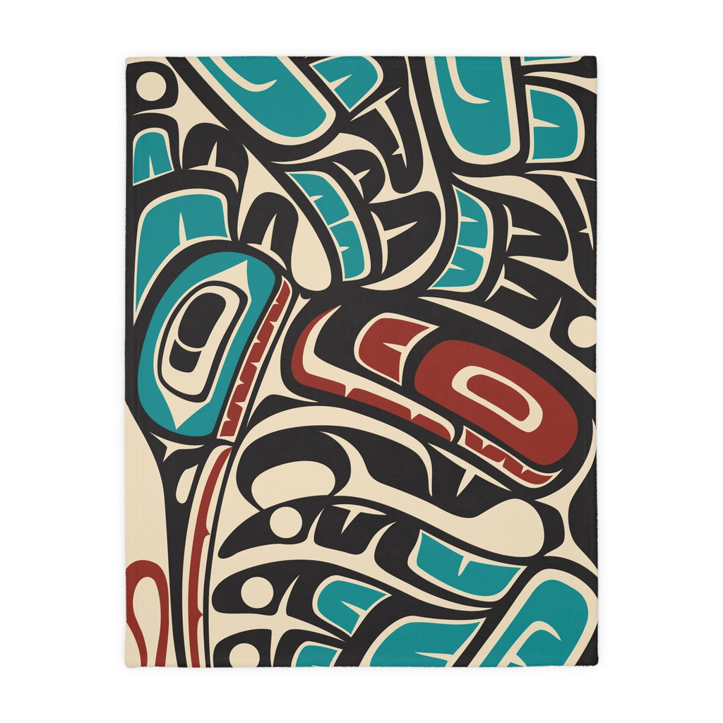 Reversible Plush Blanket - Classic Tribal Hummingbird - Northern Spiritlines™