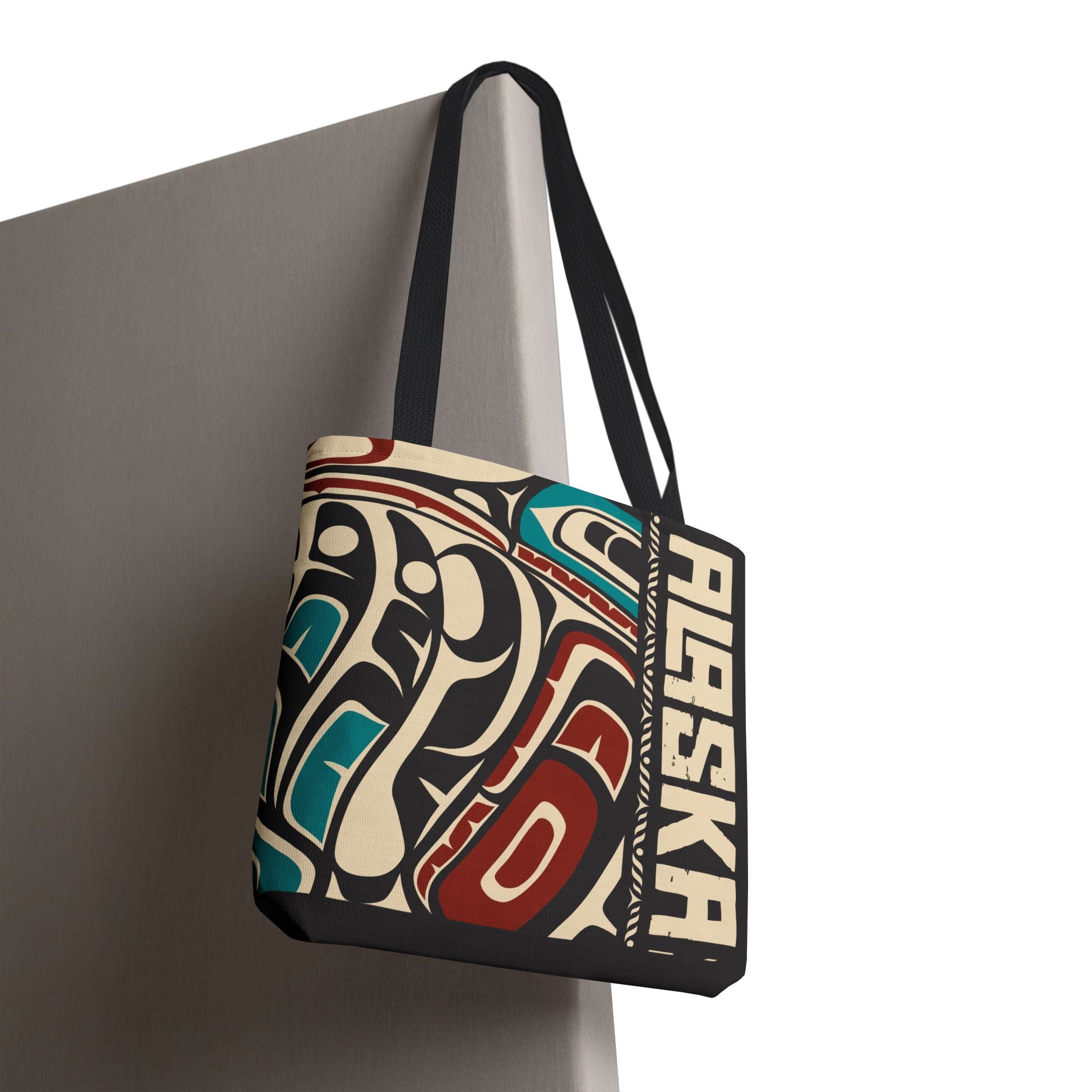 Canvas Tote Bag - Style No. 1 Rustic Alaska Tribal Hummingbird - AK State Line™ Collection