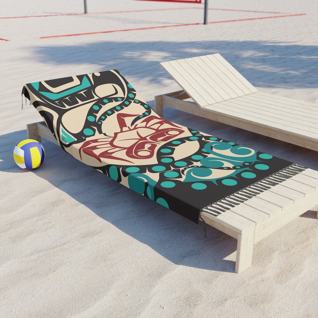 Boho Fringe Beach Cloth - Classic Tribal Octopus Print - Northern Spiritlines™