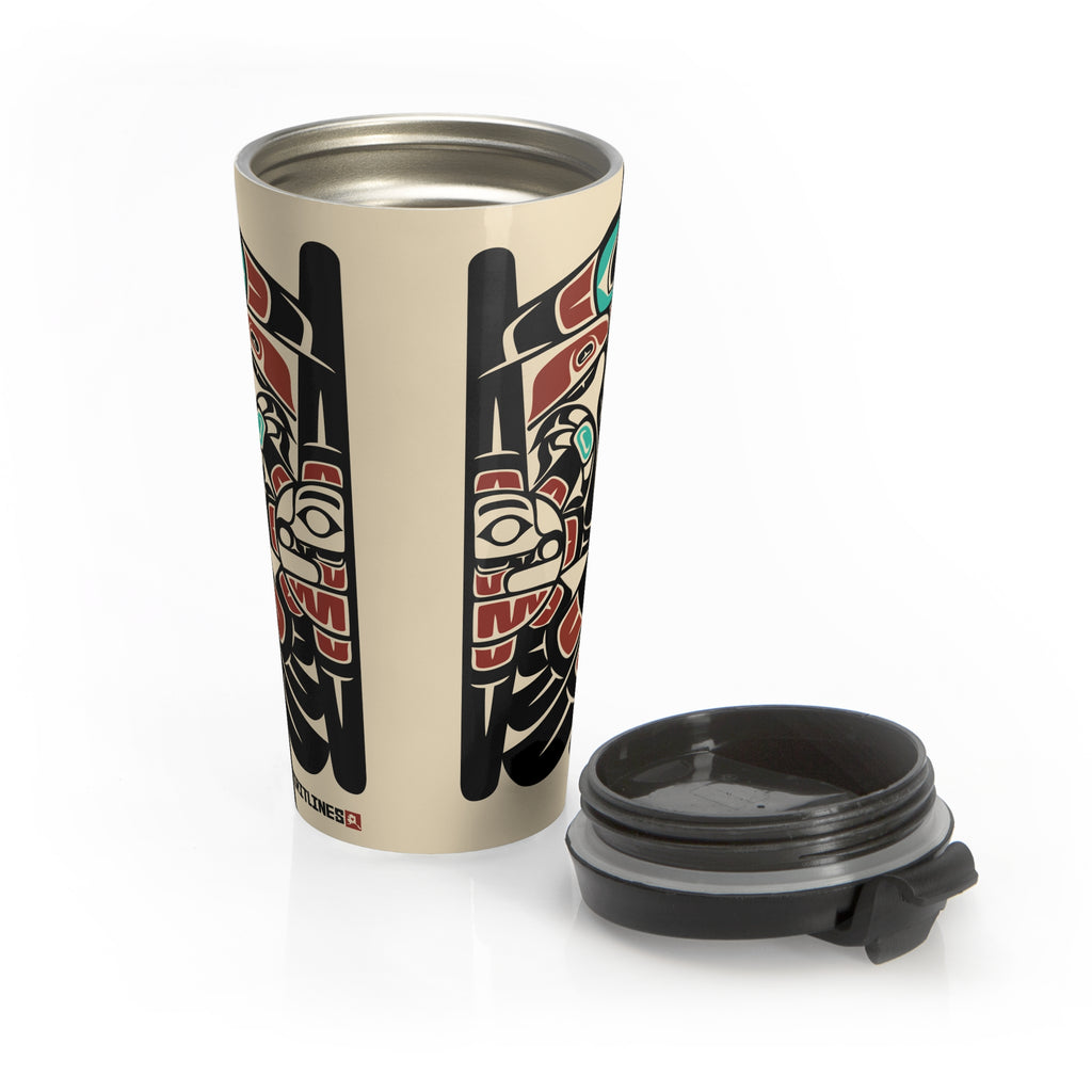 15 oz. Coffee Travel Tumbler | Classic Tribal Raven & Sun | Signature Collection