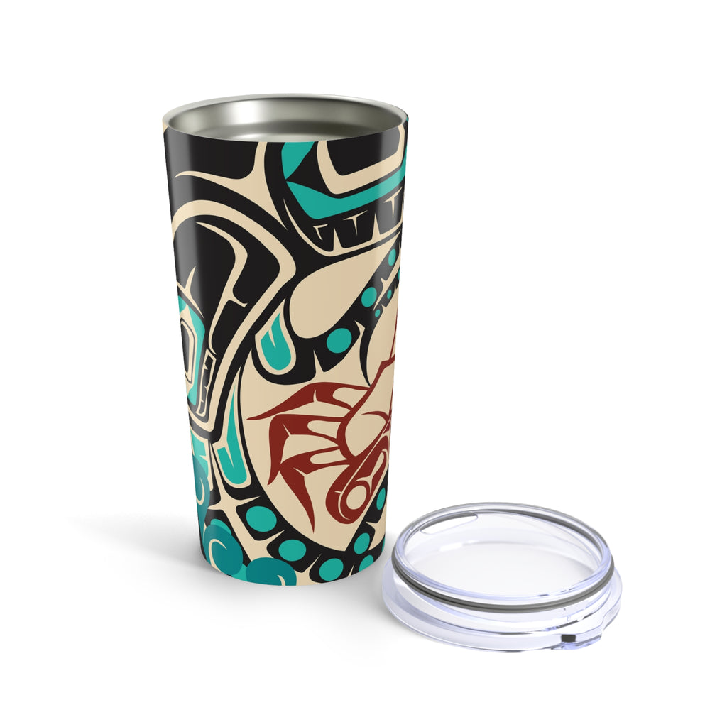 20 oz. Stainless Steel Tumbler w/ Lid - Classic Tribal Octopus Print - Northern Spiritlines™