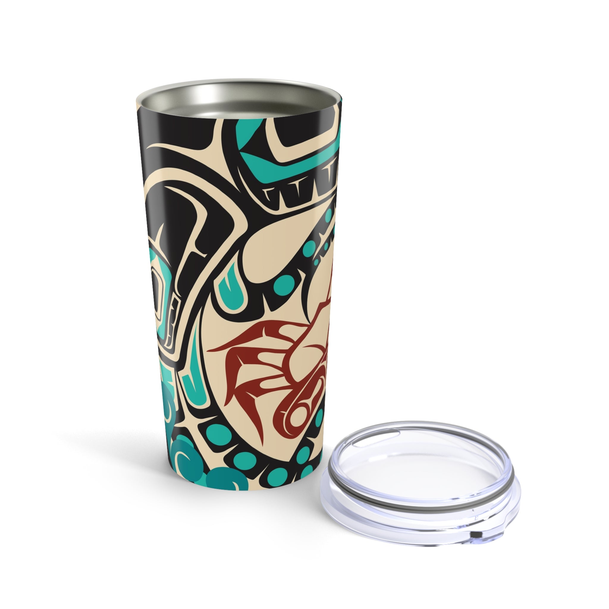 20 oz. Stainless Steel Tumbler w/ Lid - Classic Tribal Octopus Print - Northern Spiritlines™
