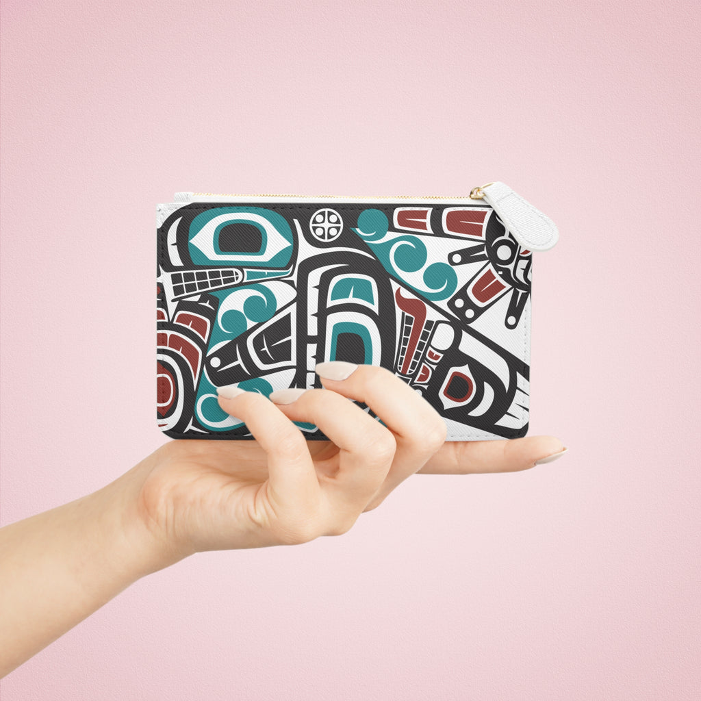 Mini Clutch Bag/Wallet - Classic Tribal Orca - Northern Spiritlines™
