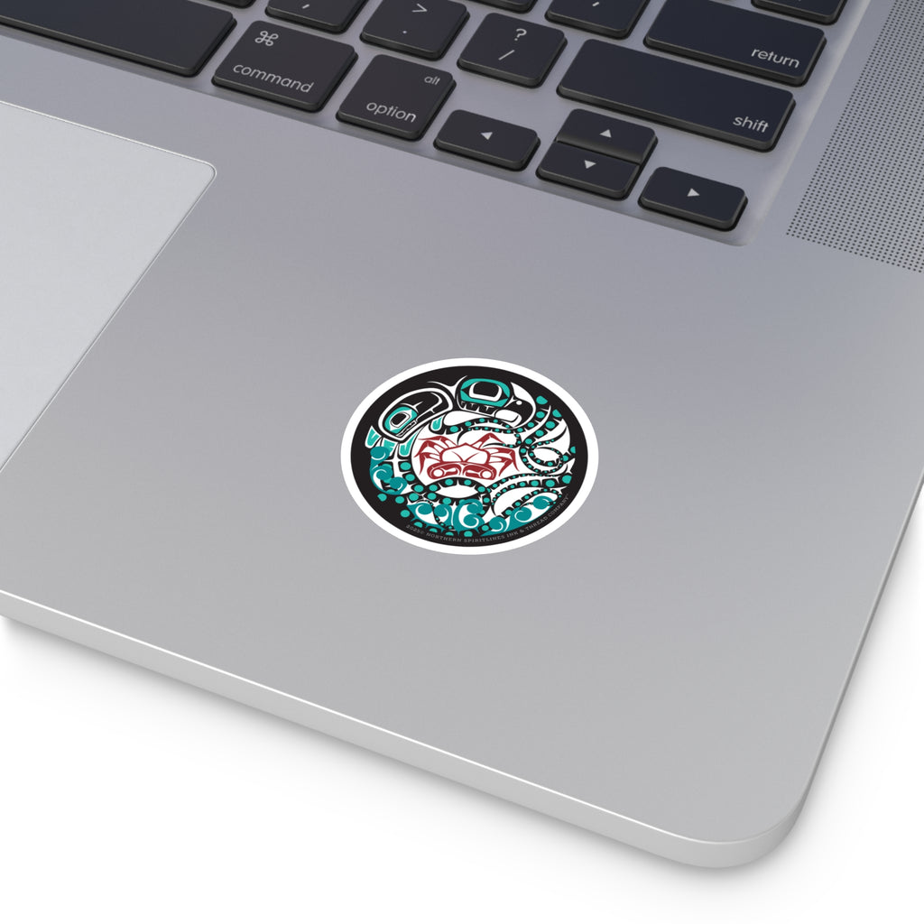 Vinyl Sticker Indoor/Outdoor - Round Tribal Octopus - Northern Spiritlines™