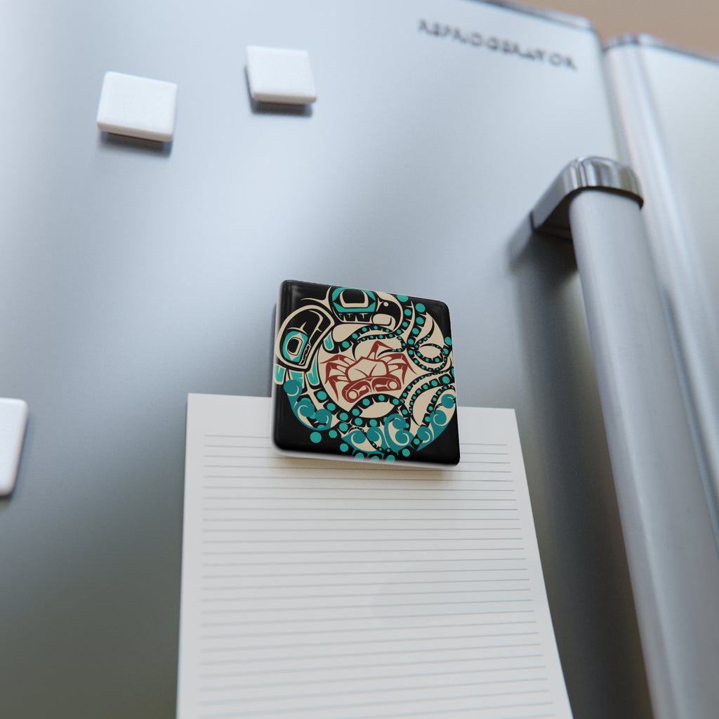 2x2 Ceramic Magnet | Classic Tribal Octopus