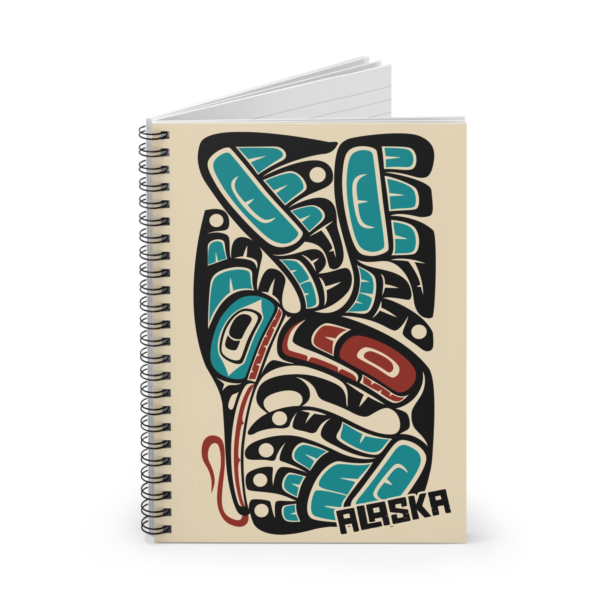 Spiral Notebook, Journal - Alaska Tribal Hummingbird - AK State Line™ Collection