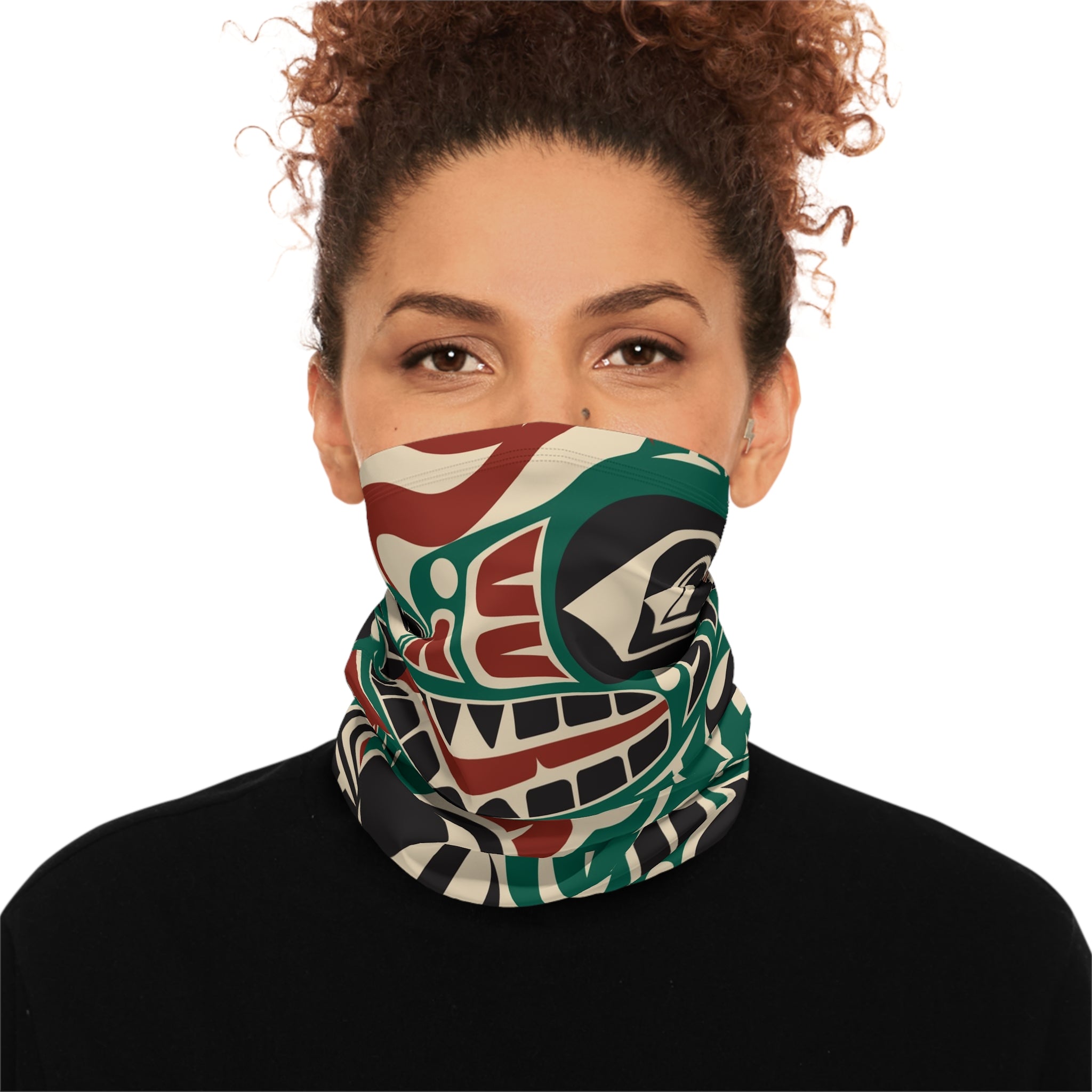 Neck Gaiter, Headband with Drawstring - Classic Tribal Sea Monster - Northern Spiritlines™