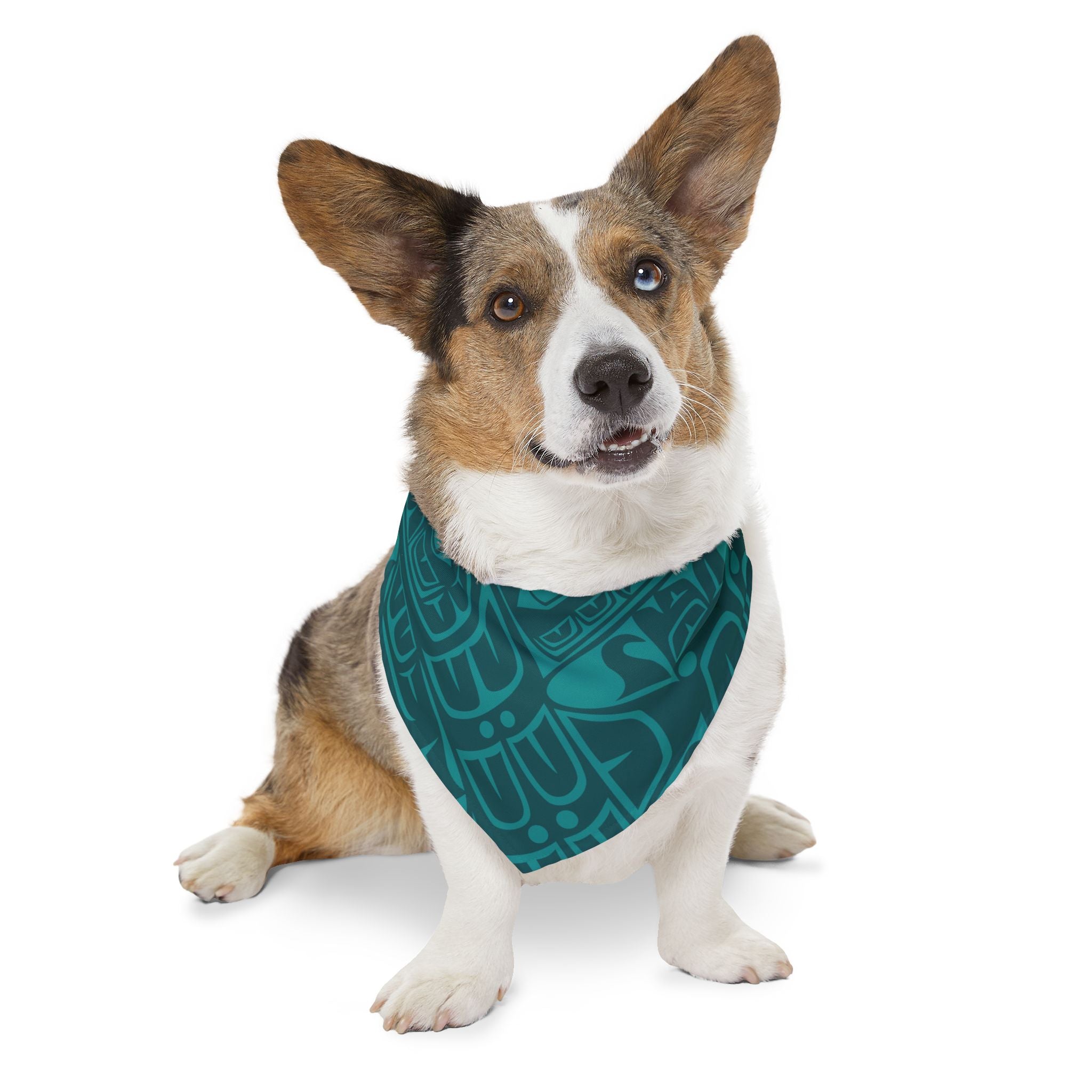 Pet Bandana Collar - Classic Tribal Print (Teal) Northern Spiritlines™