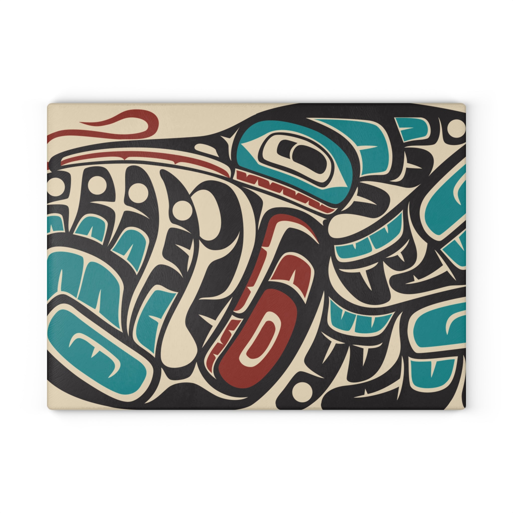 Glass Cutting Board - Classic Tribal Hummingbird Print - Northern Spiritlines™