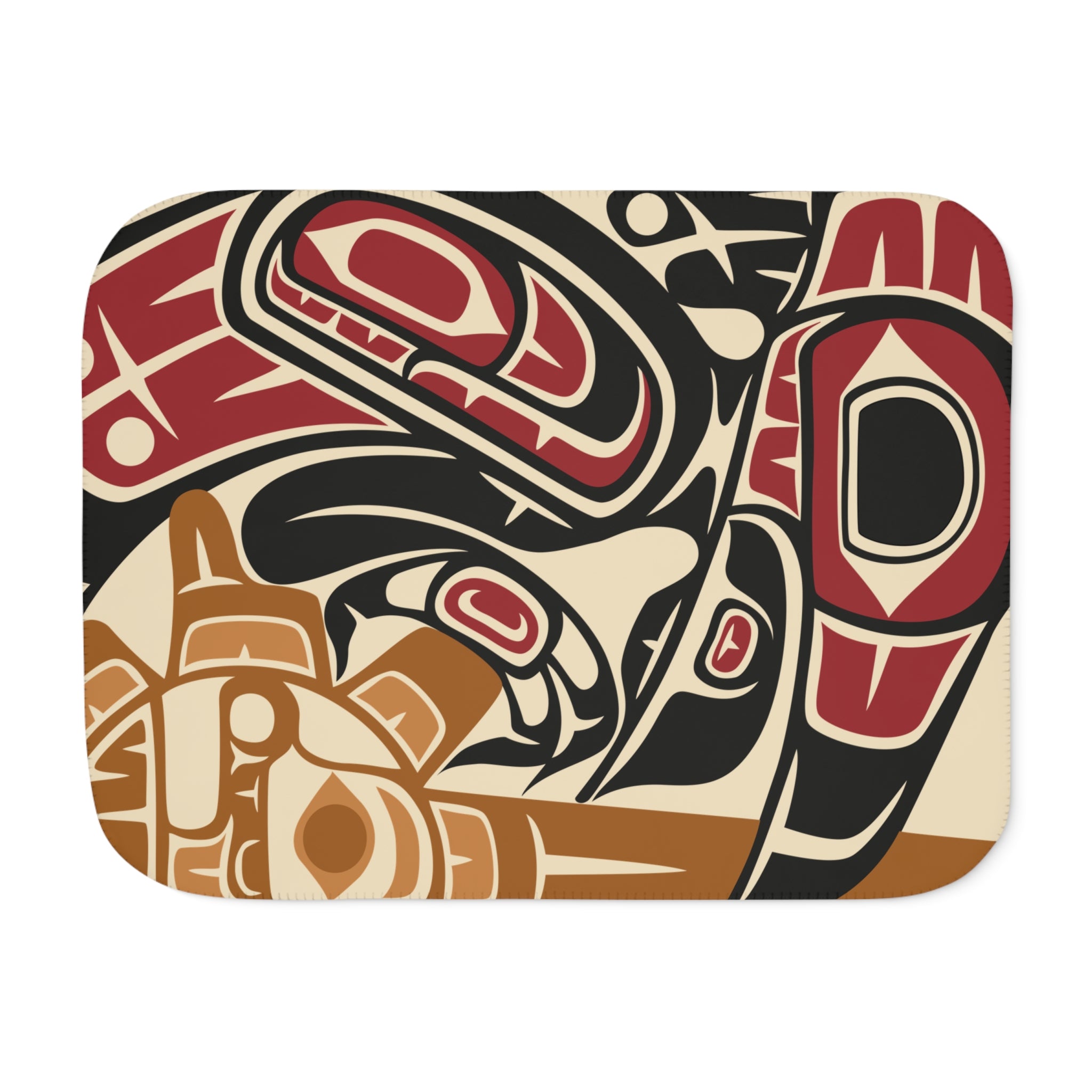 Sherpa Fleece Blanket - Classic Tribal Raven - Northern Spiritlines™