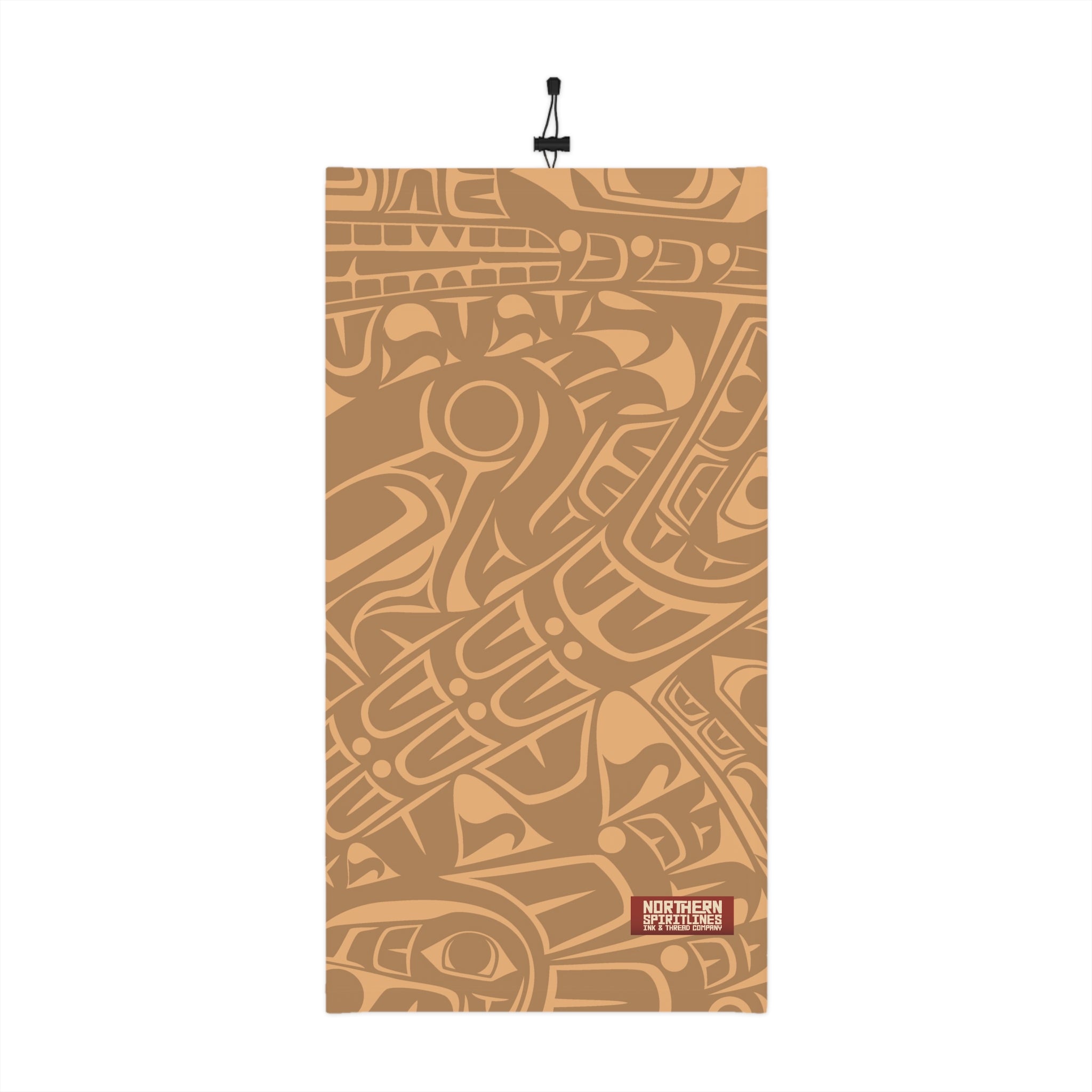 Neck Gaiter, Headband with Drawstring - Classic Tribal Print in Gold Rush - Northern Spiritlines™