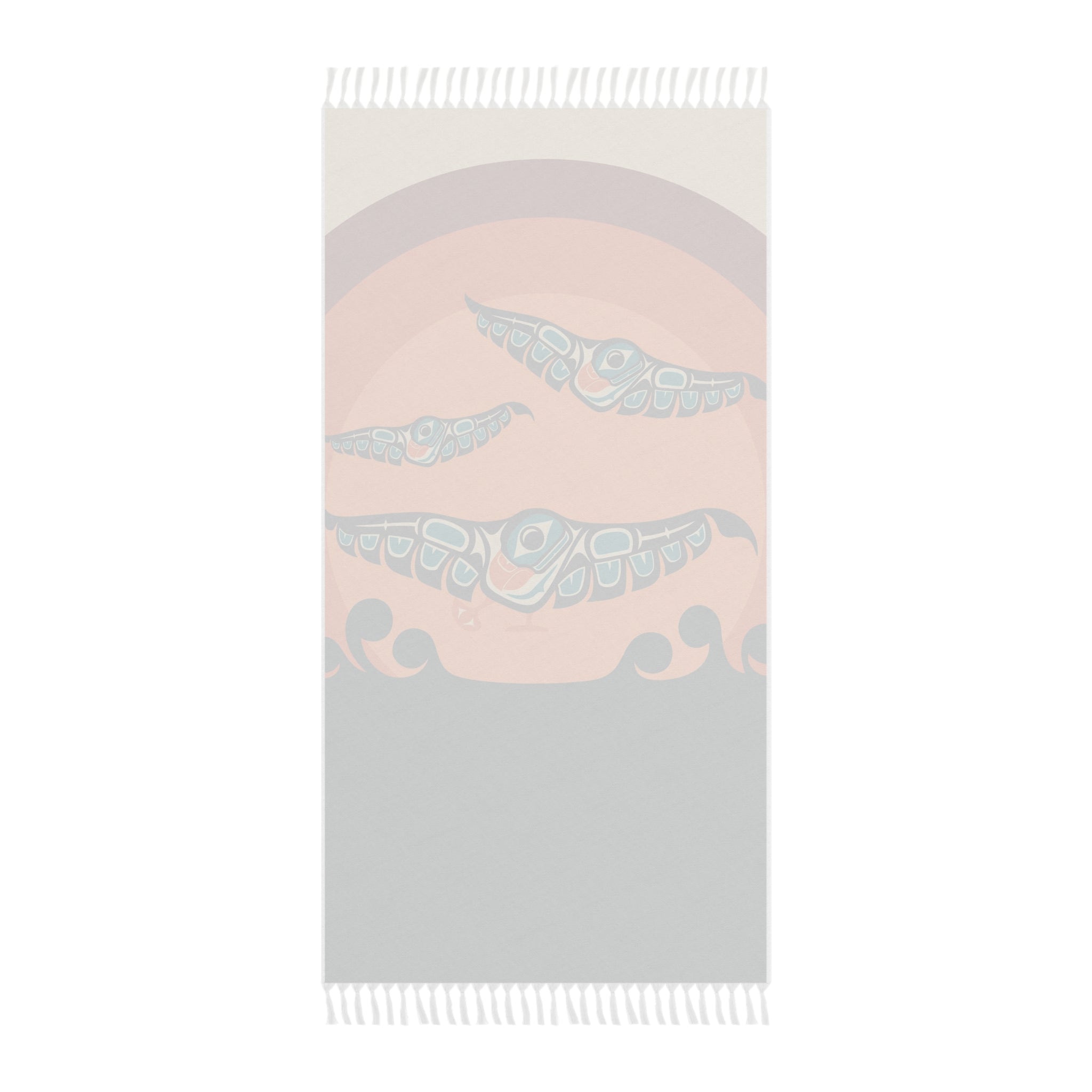 Boho Fringe Beach Cloth - Classic Tribal Puffins - Northern Spiritlines™