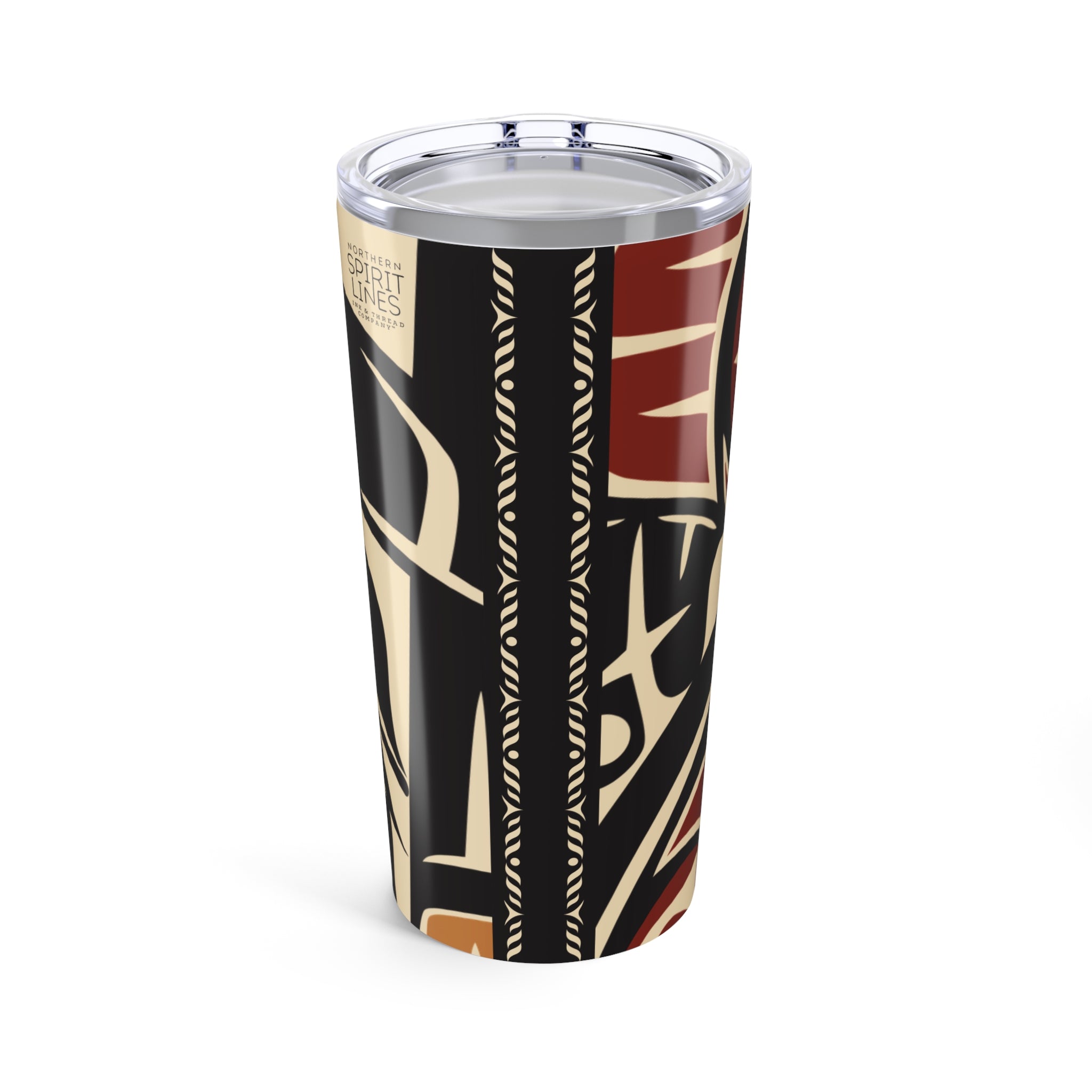 20 oz. Stainless Steel Tumbler w/ Lid - Classic Tribal Raven Print - Northern Spiritlines™
