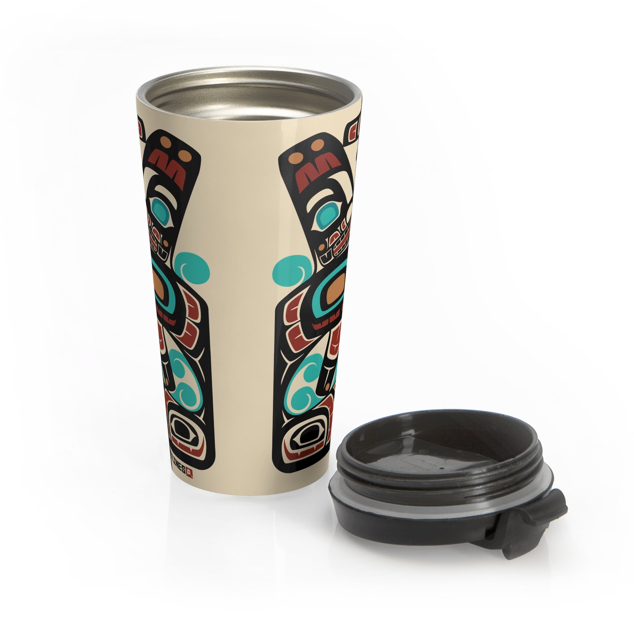 15 oz. Coffee Travel Tumbler | Classic Tribal Orca | Signature Collection