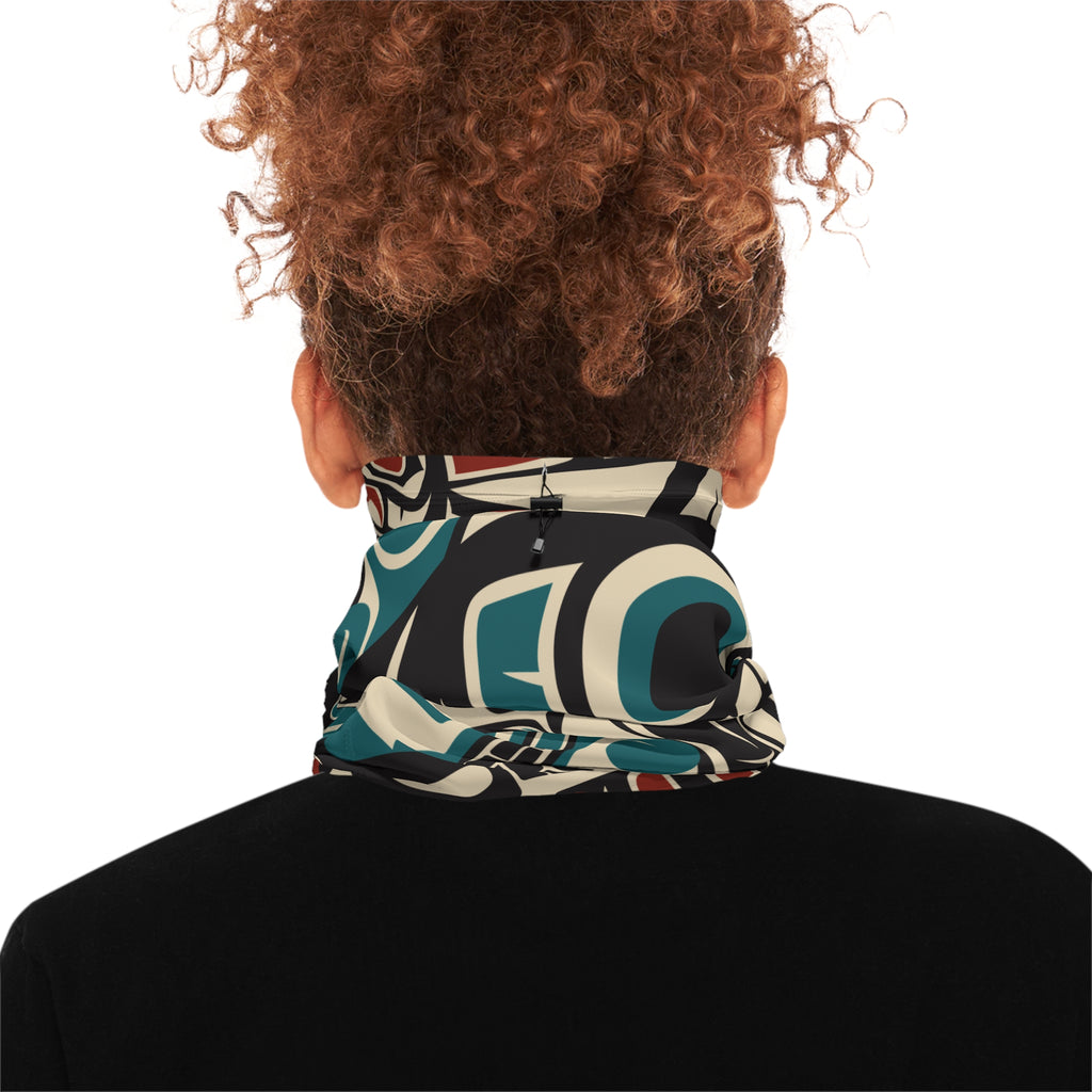 Neck Gaiter, Headband with Drawstring - Classic Tribal Orca Print - Northern Spiritlines™