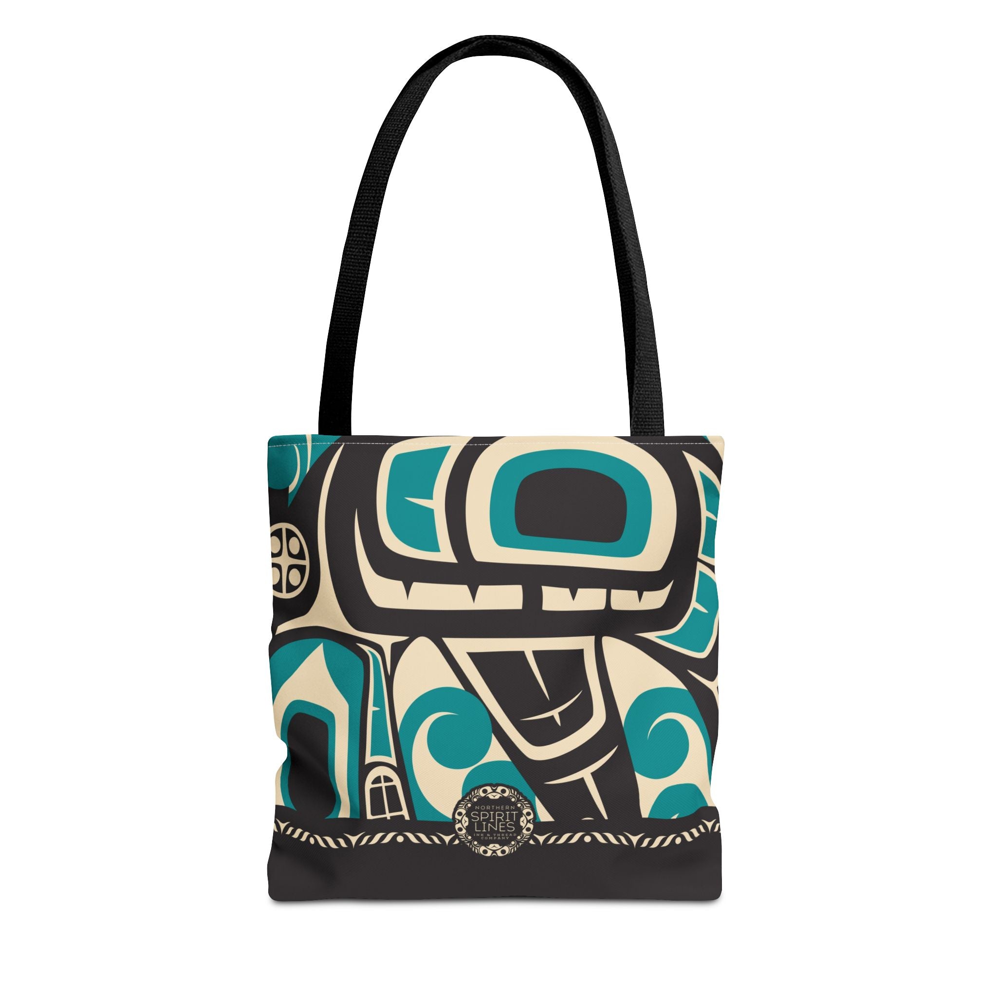 Canvas Tote Bag - Classic Tribal Orca Print with Tribal End Cap - Northern Spiritlines™