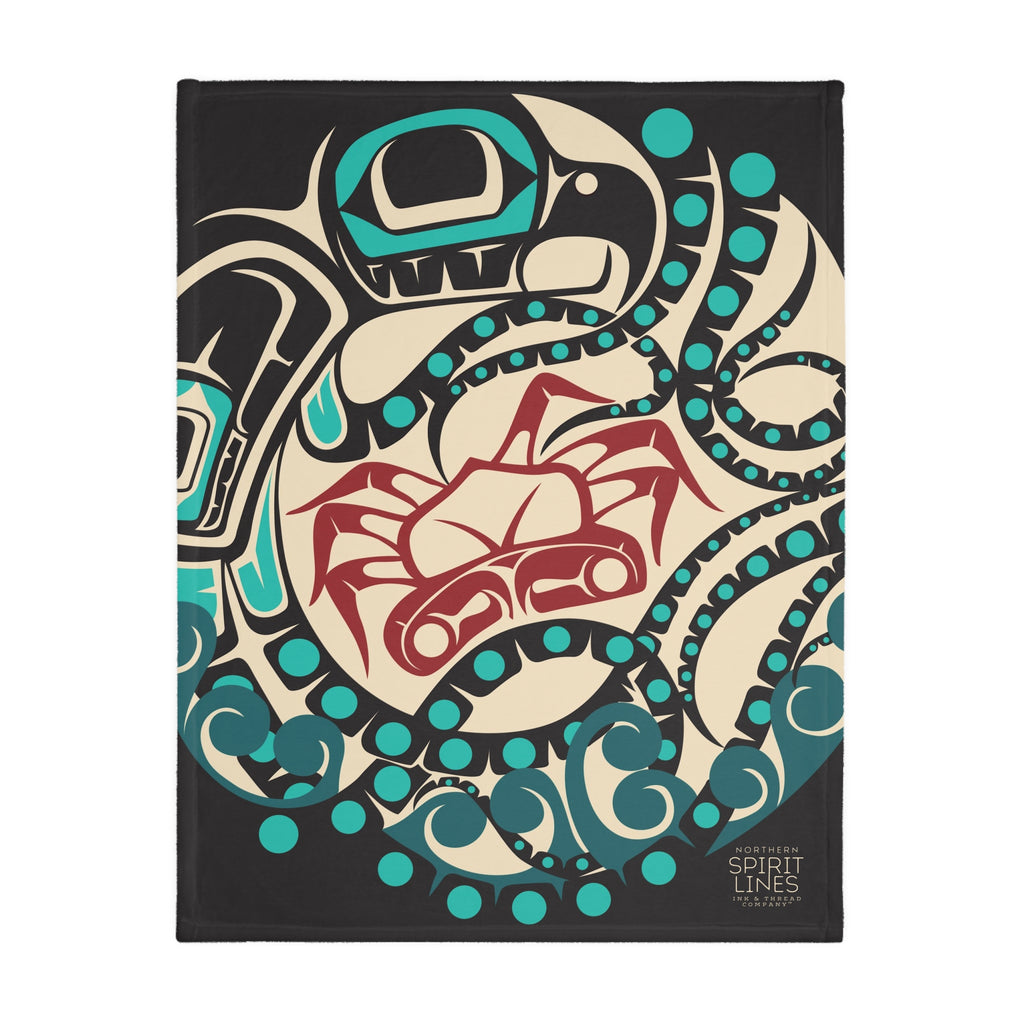 Reversible Plush Blanket - Classic Tribal Octopus - Northern Spiritlines™