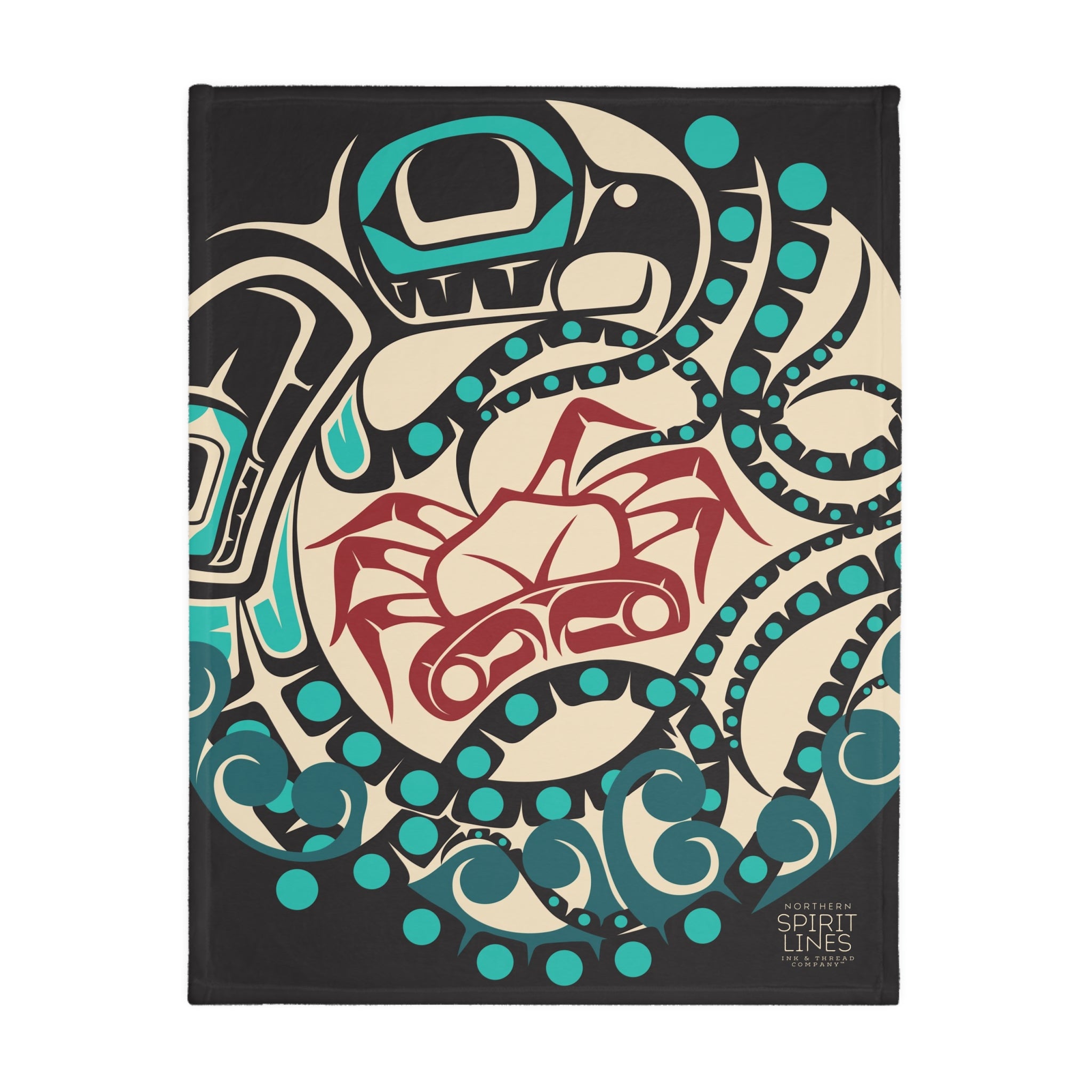 Reversible Plush Blanket - Classic Tribal Octopus - Northern Spiritlines™