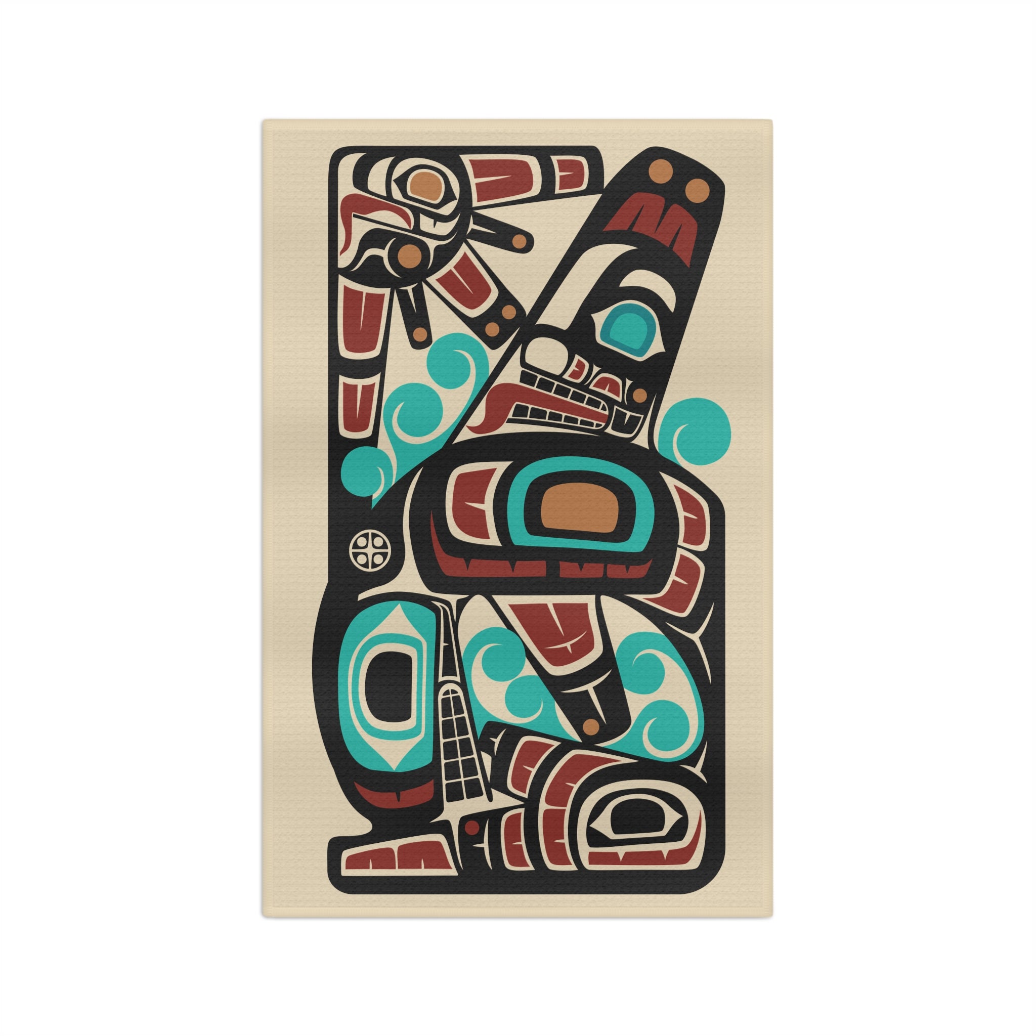 Tea Towel | 18x30" Waffle Weave | Tribal Orca | Signature Collection