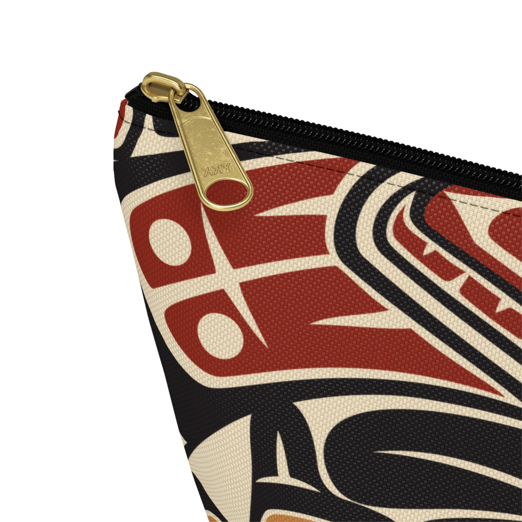 Travel Accessory Zipper Pouch - Classic Tribal Raven Print - Northern Spiritlines™