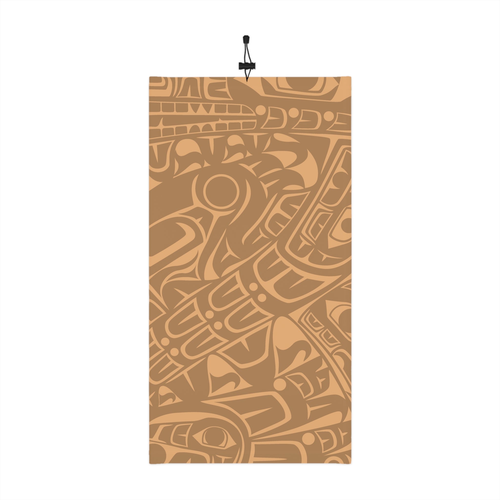 Neck Gaiter, Headband with Drawstring - Classic Tribal Print in Gold Rush - Northern Spiritlines™