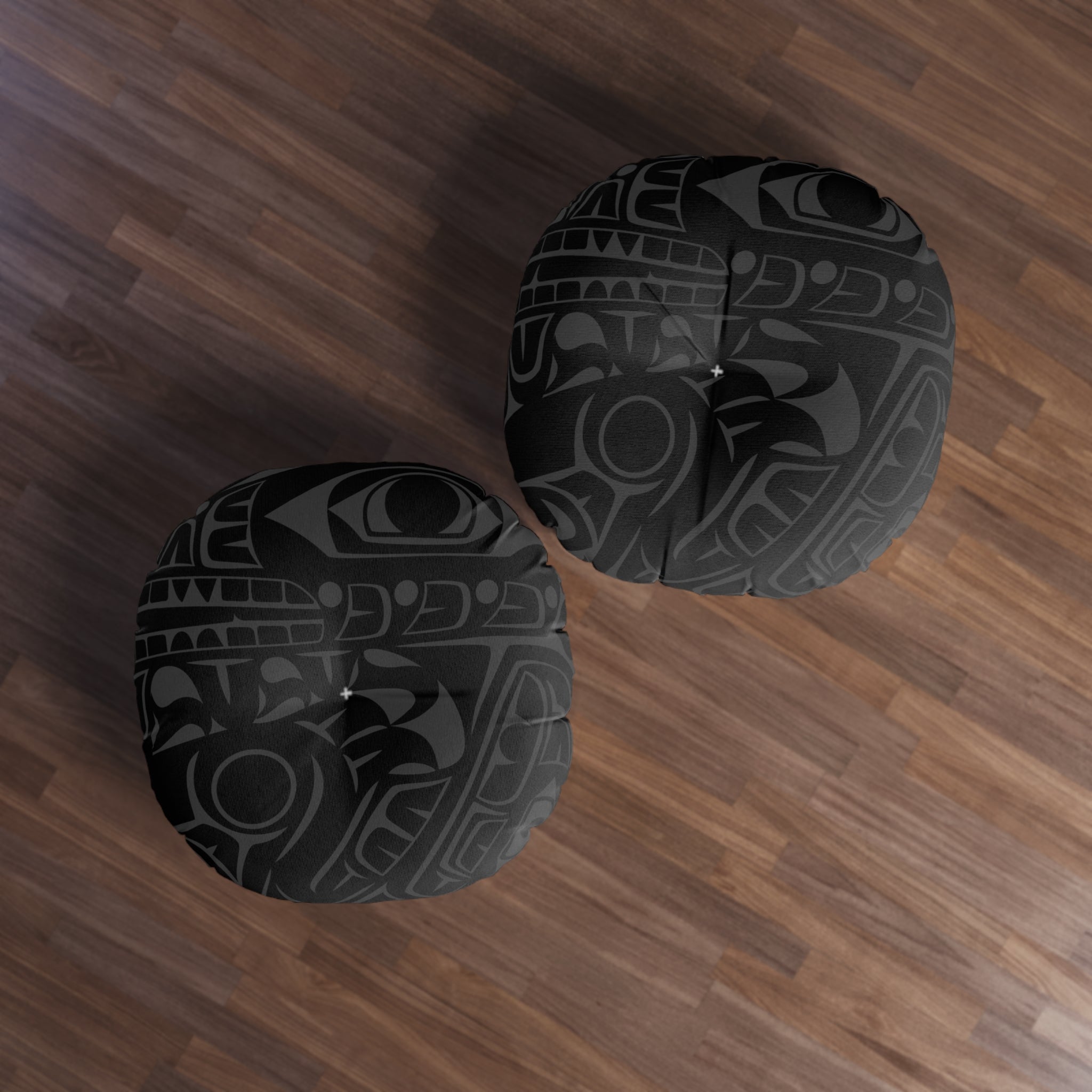 NORTHERN SPIRITLINES™ SMOKY TRIBAL PRINT XL ROUND TUFTED FLOOR PILLOW