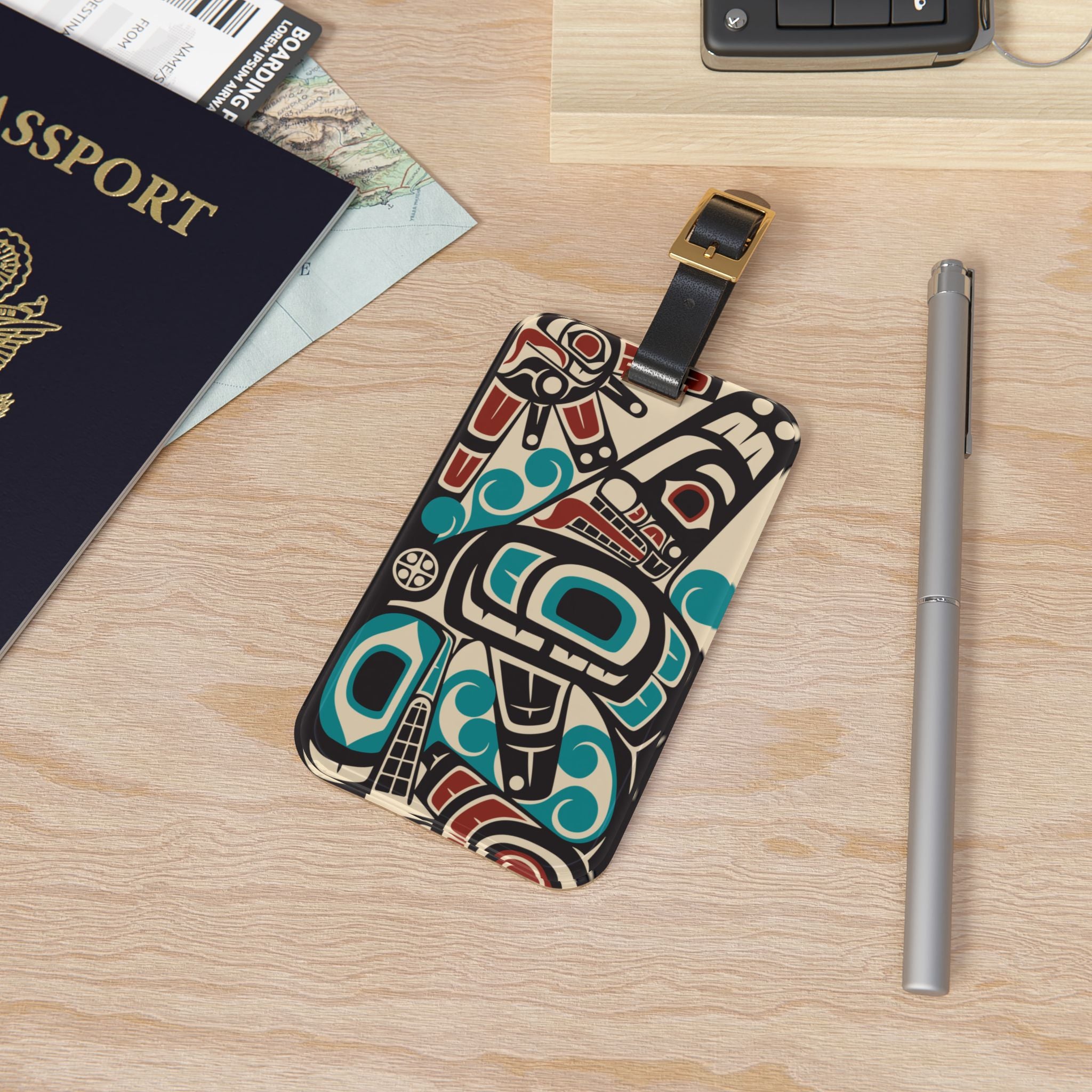 Acrylic Luggage Tag - Classic Tribal Orca - Northern Spiritlines™