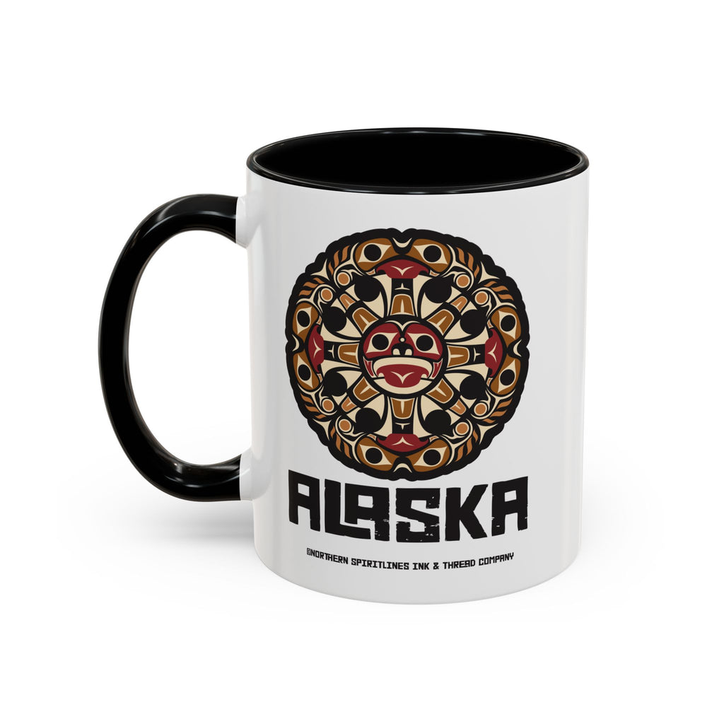 11 oz. Coffee Mug - Alaska Tribal Sun (Natural) AK State Line™ Collection