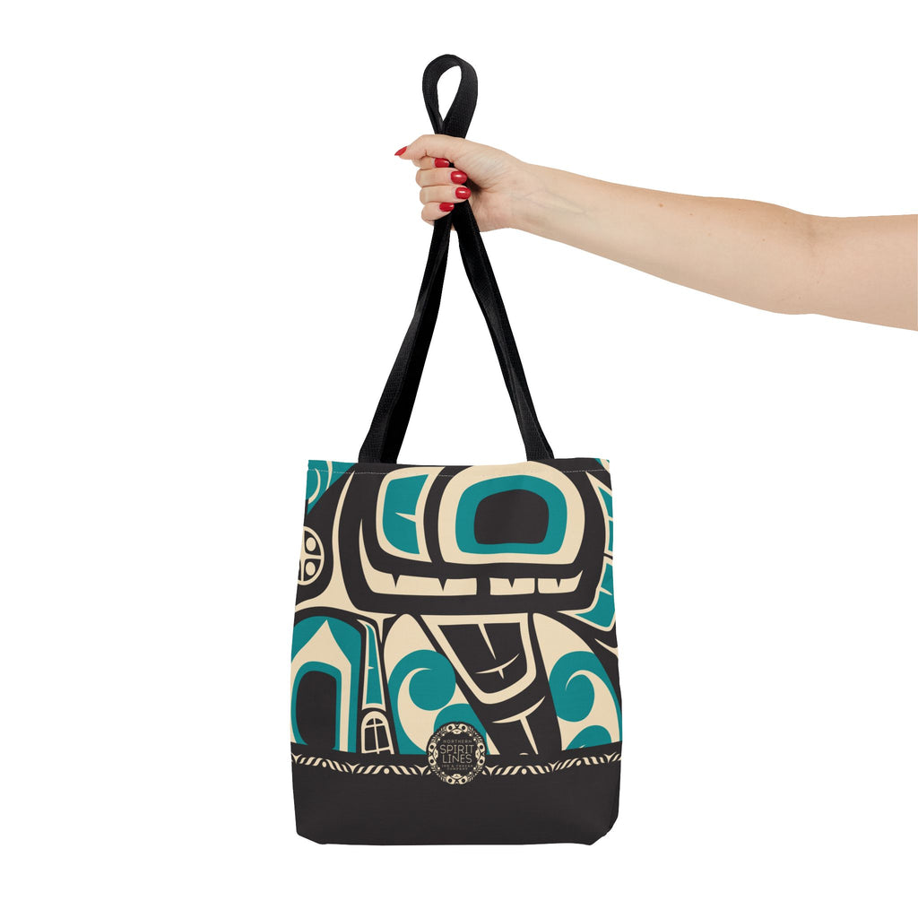 Canvas Tote Bag - Classic Tribal Orca Print with Tribal End Cap - Northern Spiritlines™