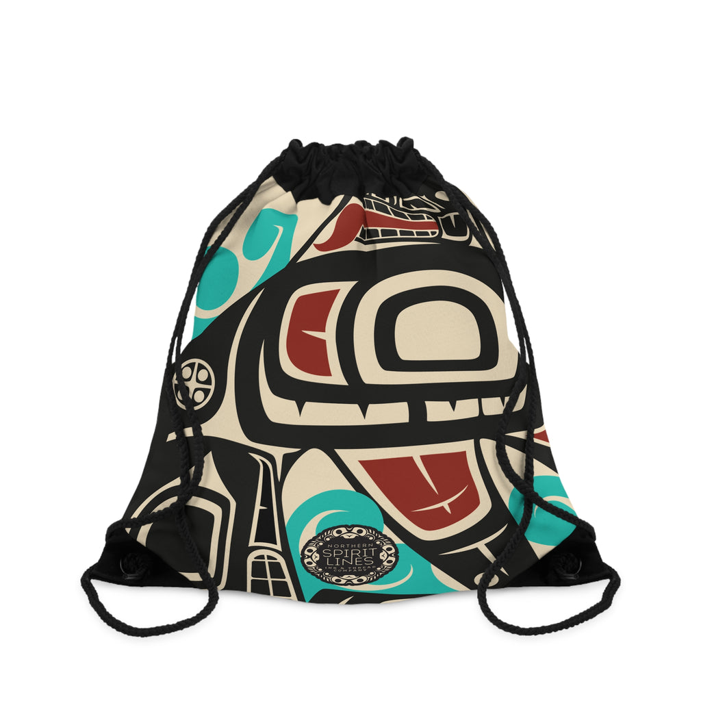 Drawstring Bag - Classic Tribal Orca Print - Northern Spiritlines™