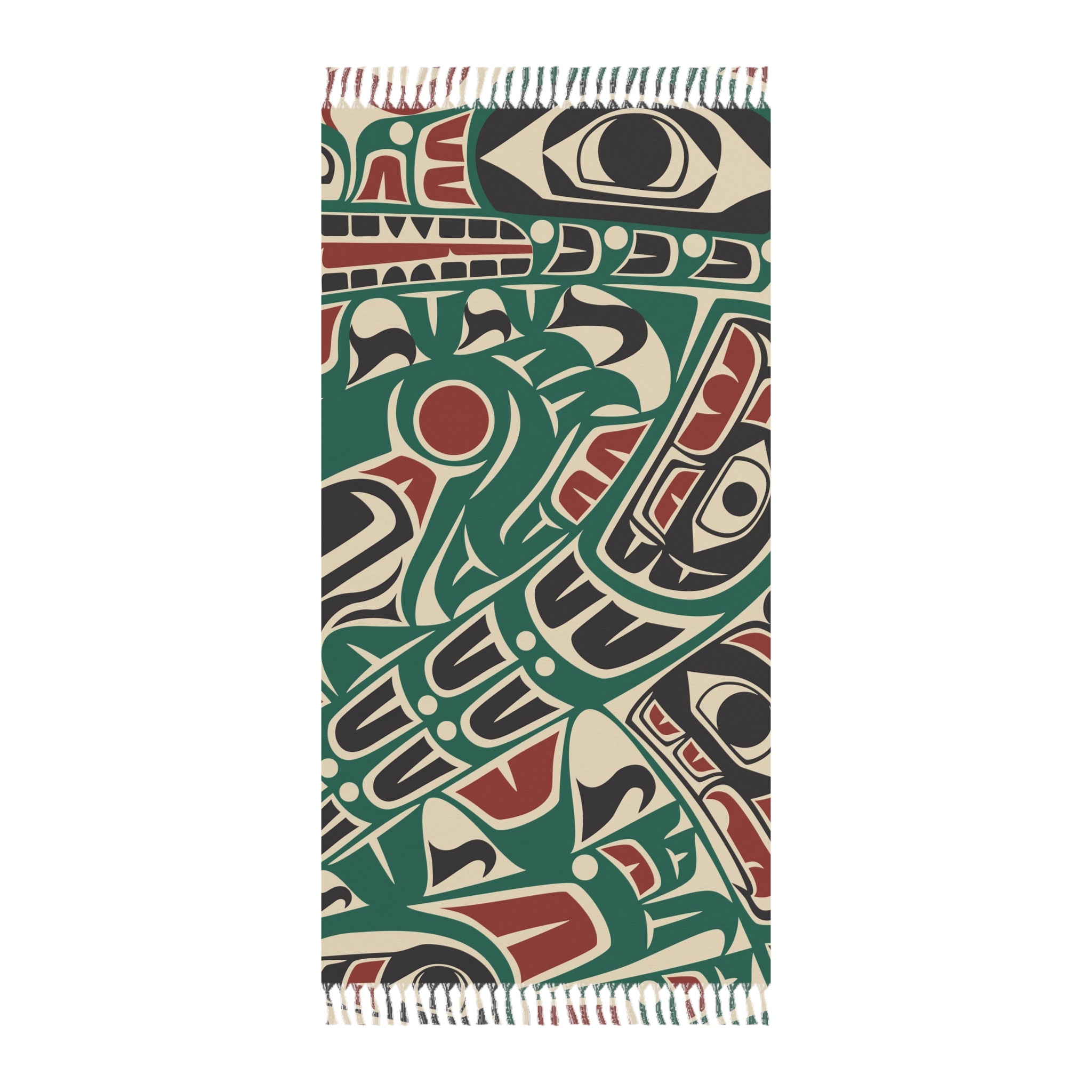 Boho Fringe Beach Cloth - Classic Tribal Sea Monster Print - Northern Spiritlines™