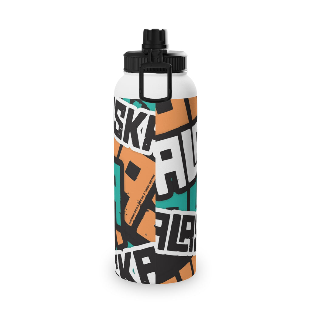 32 oz. Stainless Steel Water Bottle, Sports Lid - AK Sticker Bomb - AK State Line™ Collection