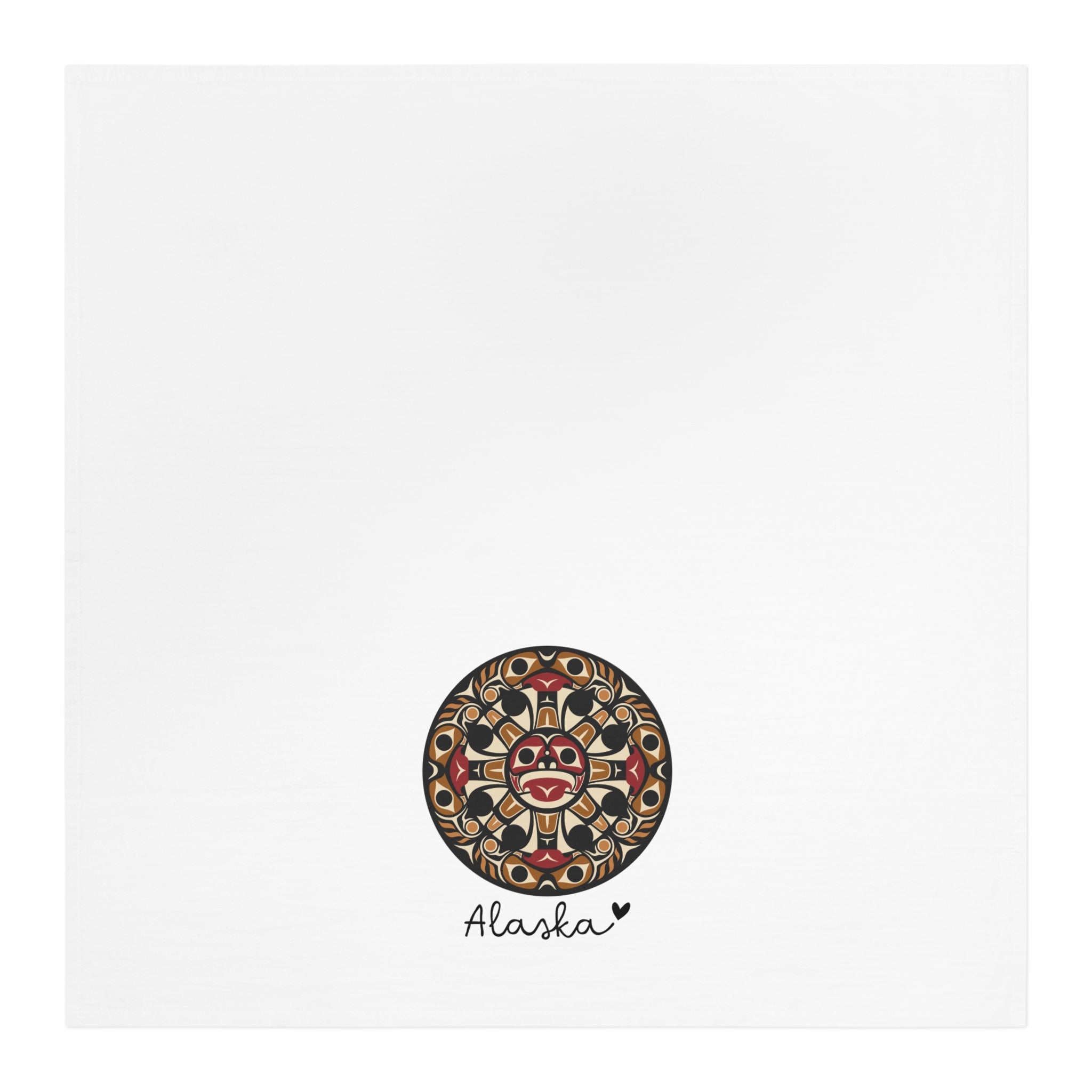 Cotton Tea Towel - Alaska Tribal Sun - AK State Line™ Collection