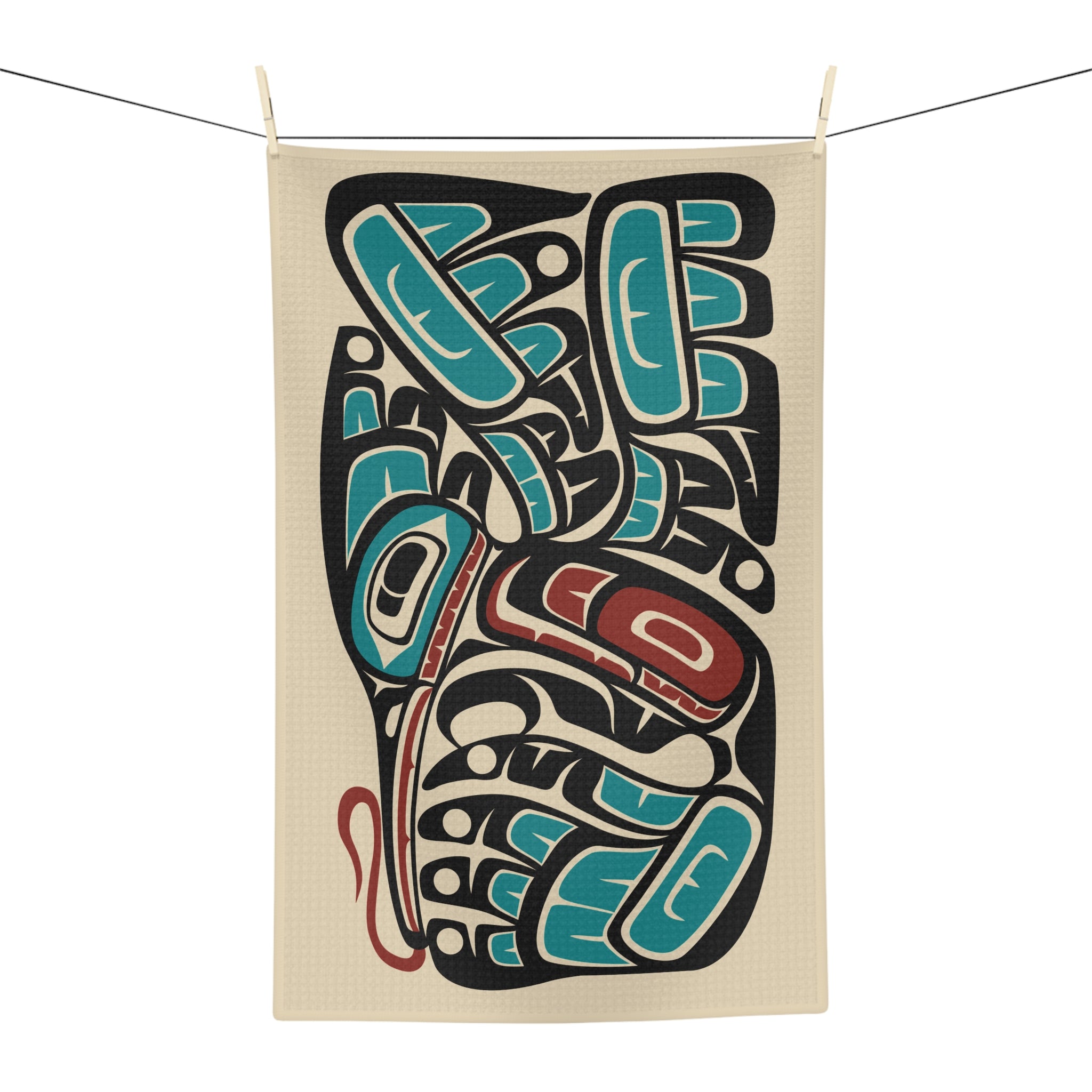 Tea Towel | 18x30" Waffle Weave | Tribal Hummingbird | Signature Collection