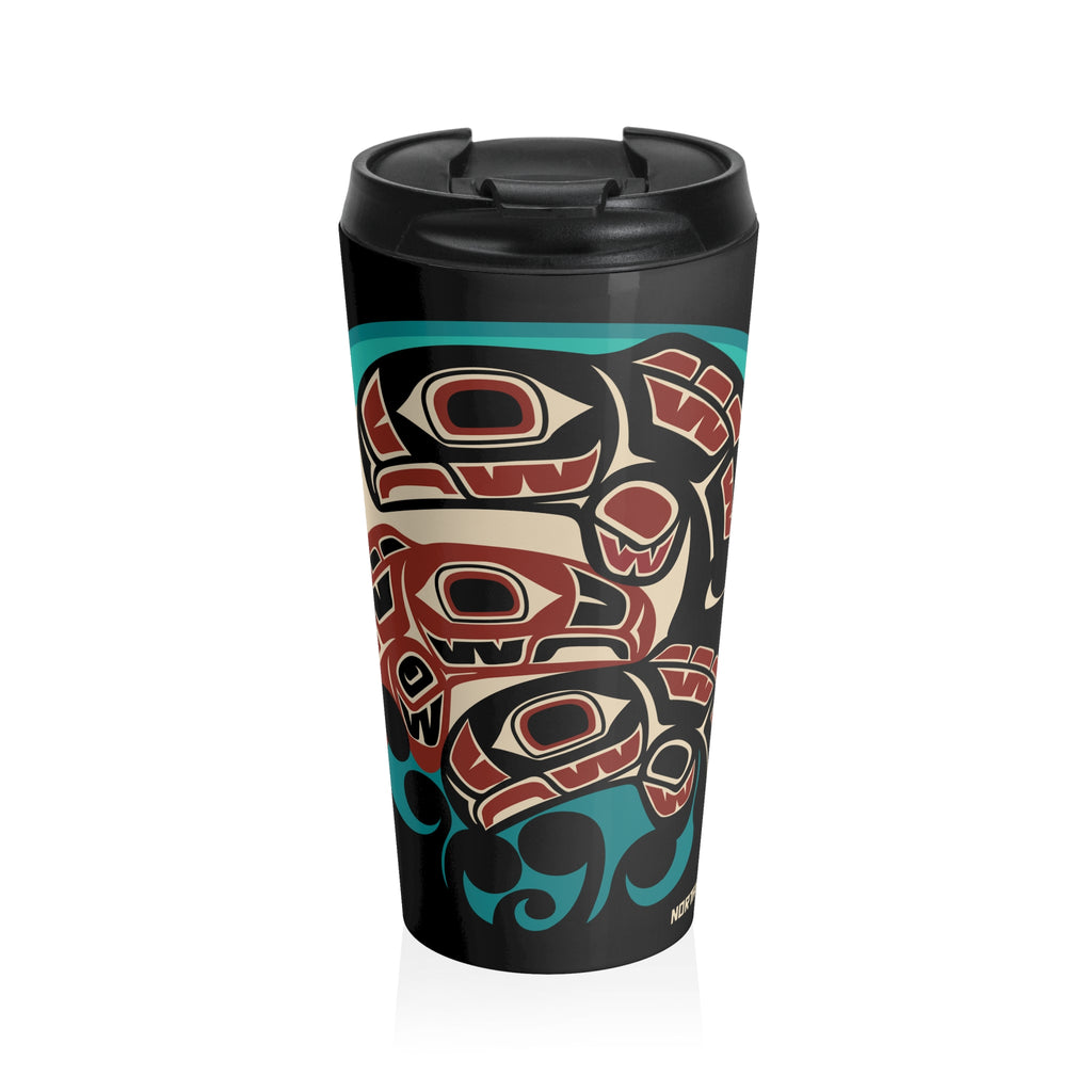 15 oz. Coffee Travel Tumbler | Classic Tribal Salmon | Signature Collection