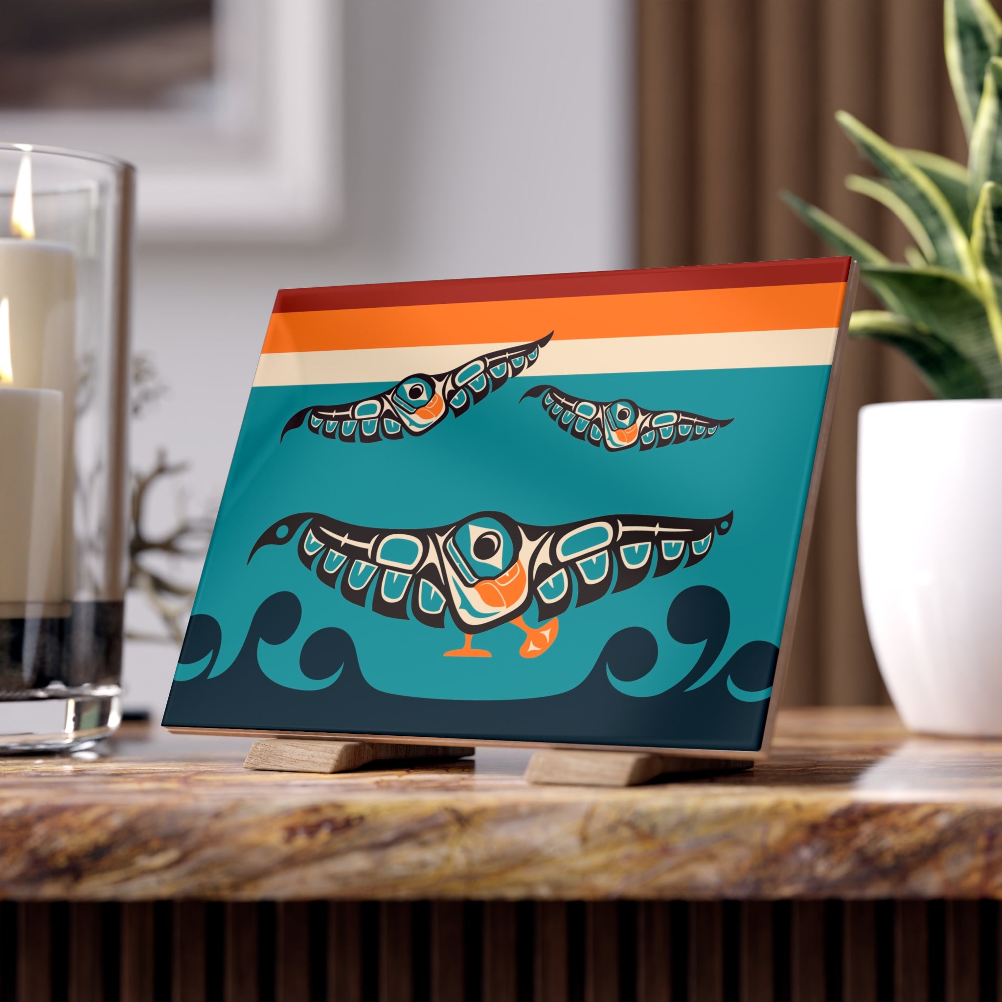 Ceramic Tile - Classic Tribal Puffins - Northern Spiritlines™