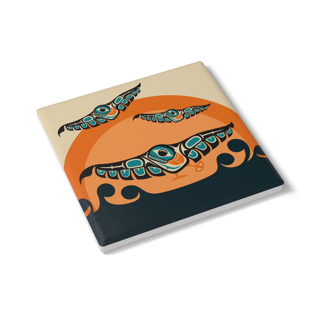 Ceramic Coaster - Classic Tribal Puffin - Northern Spiritlines™