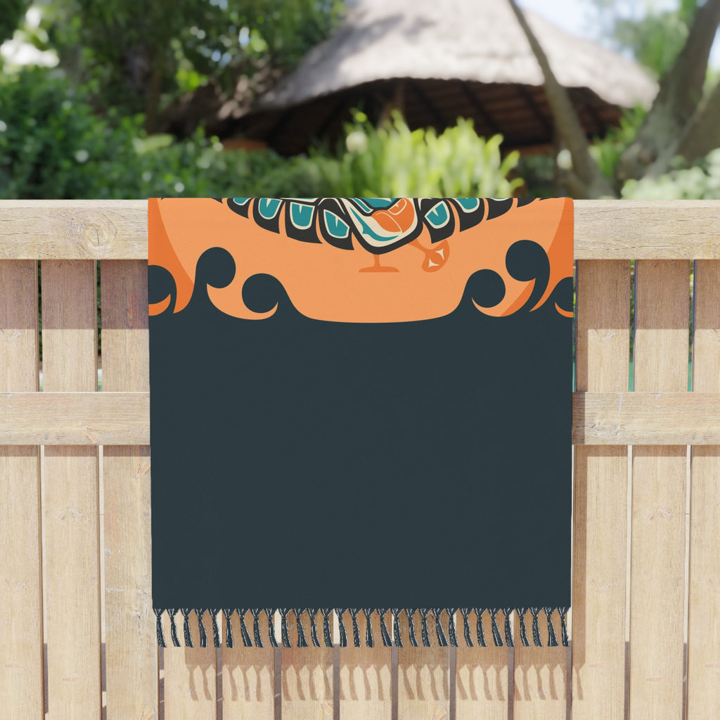 Boho Fringe Beach Cloth - Classic Tribal Puffins - Northern Spiritlines™