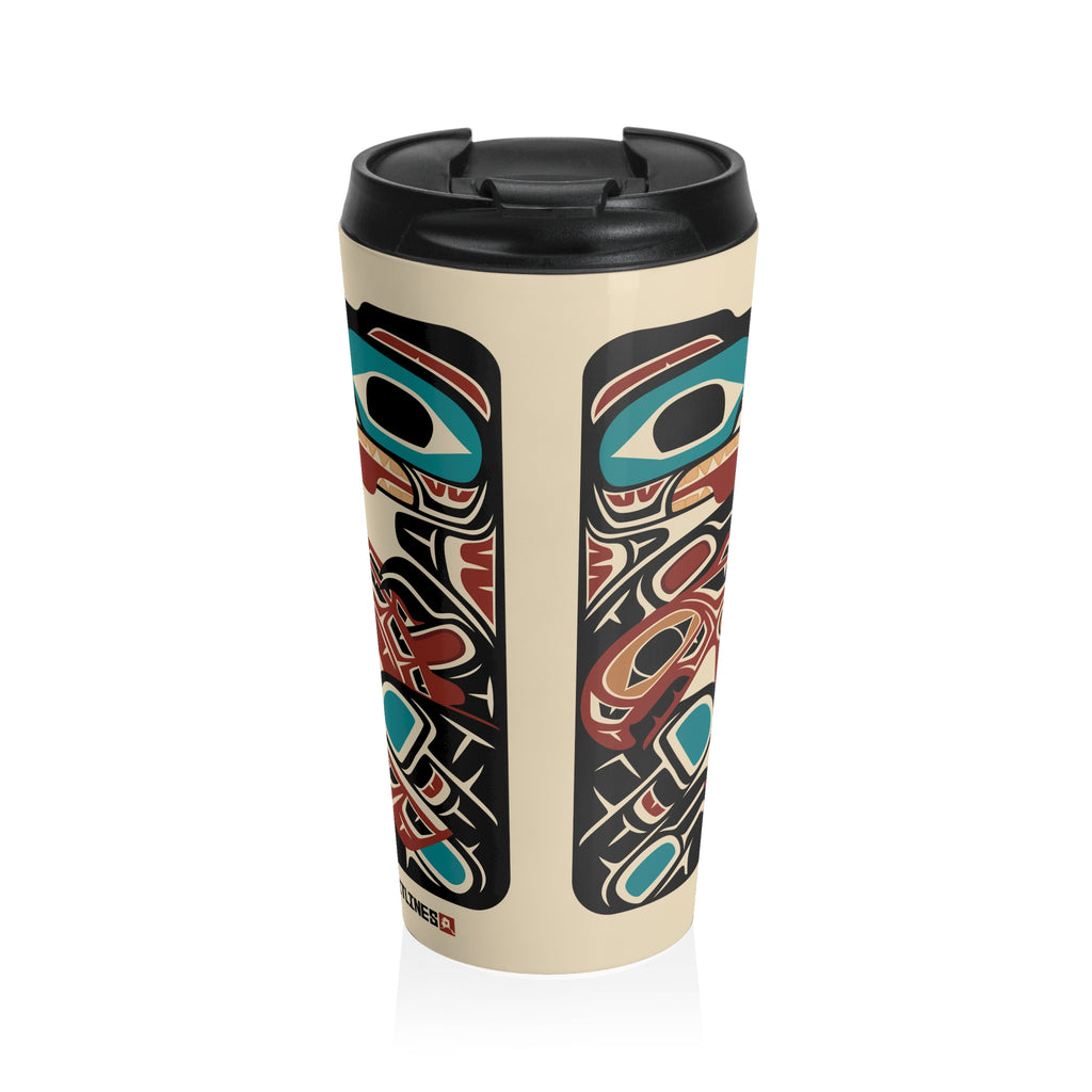 15 oz. Coffee Travel Tumbler | Tribal Bear & Salmon