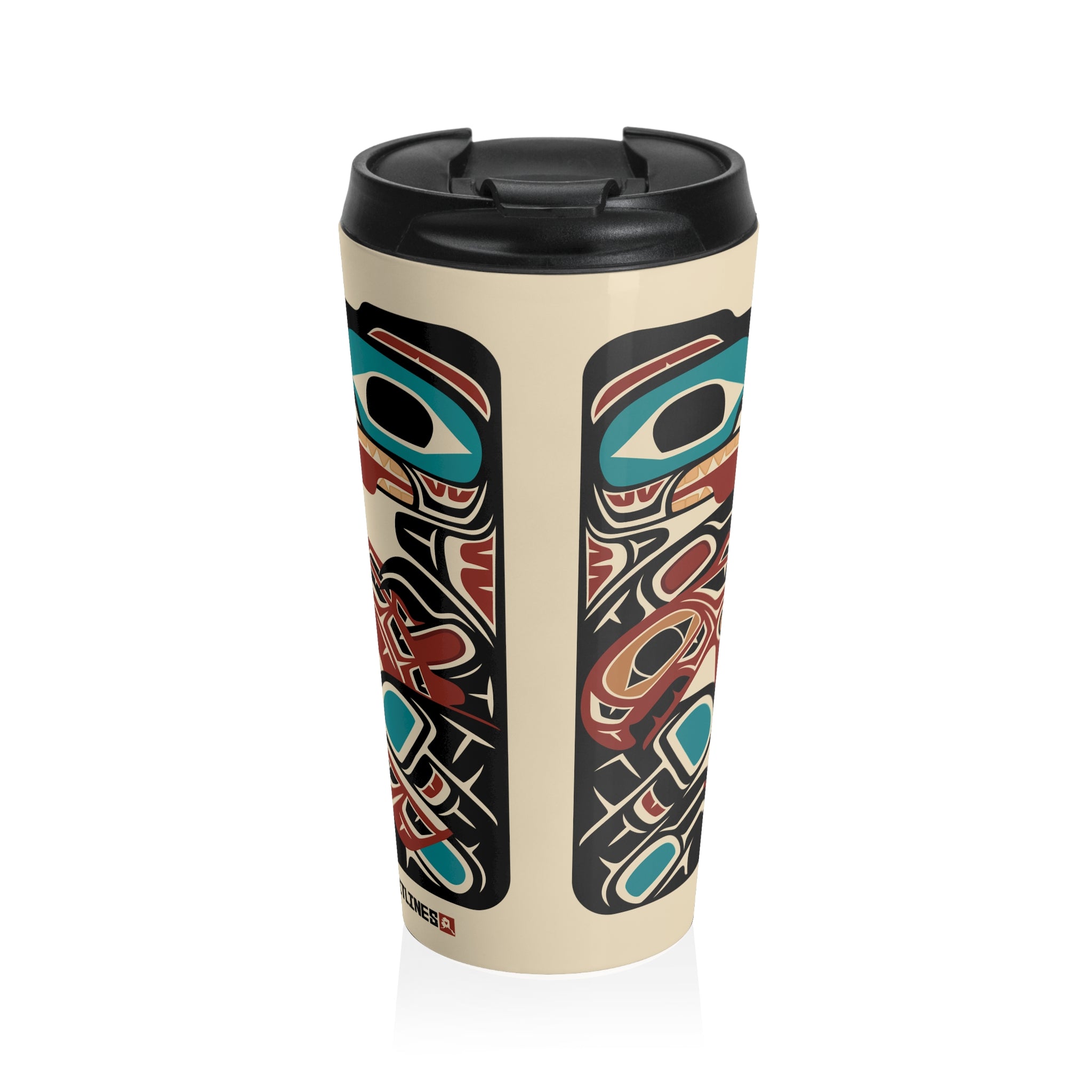 15 oz. Coffee Travel Tumbler | Tribal Bear & Salmon