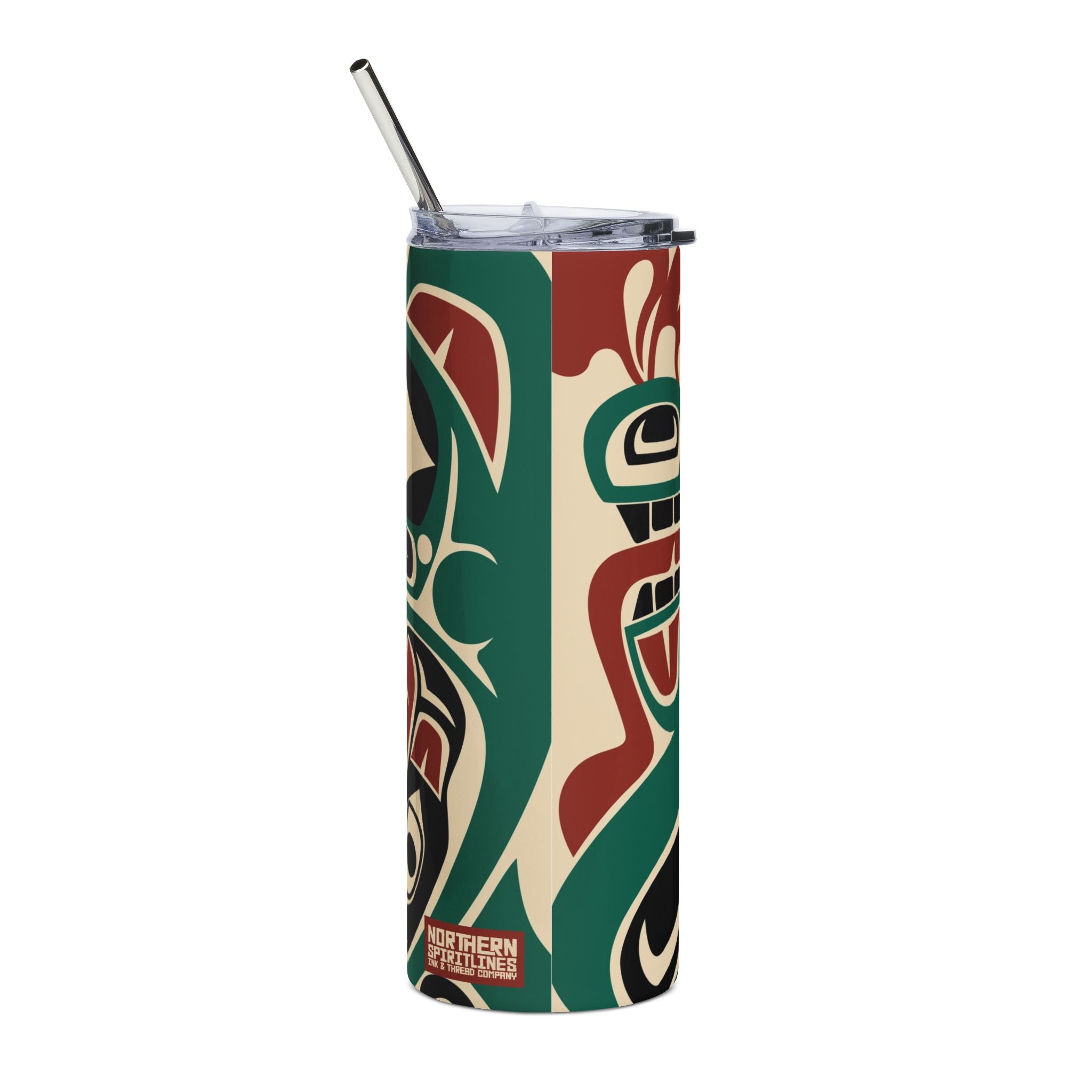 20 oz. Slim Tumbler w/ Straw | Tribal Sea Monster | Signature Collection