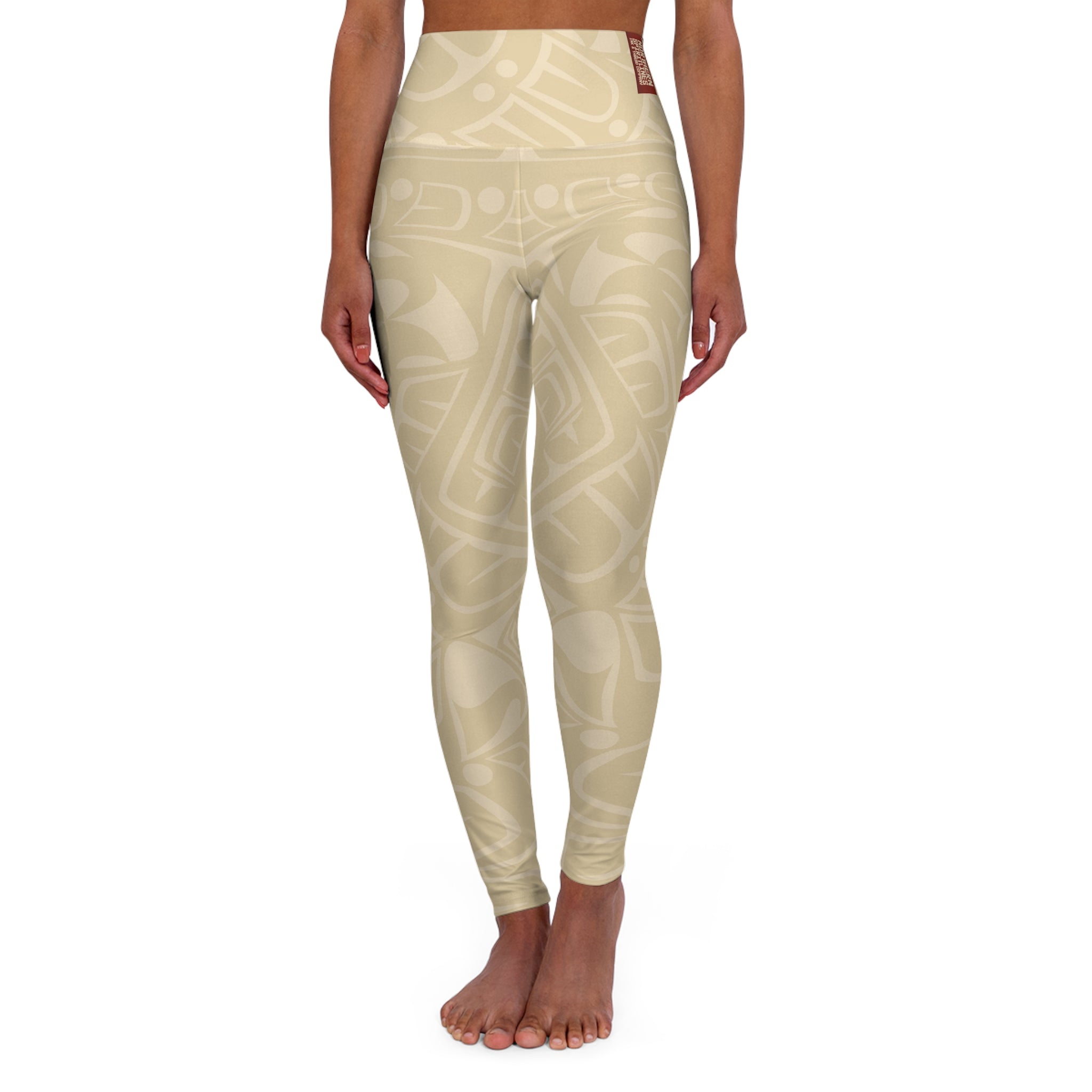 High Waisted Legging, Yoga Pant - Classic Tribal Print in Tundra Sand - Northern Spiritlines™