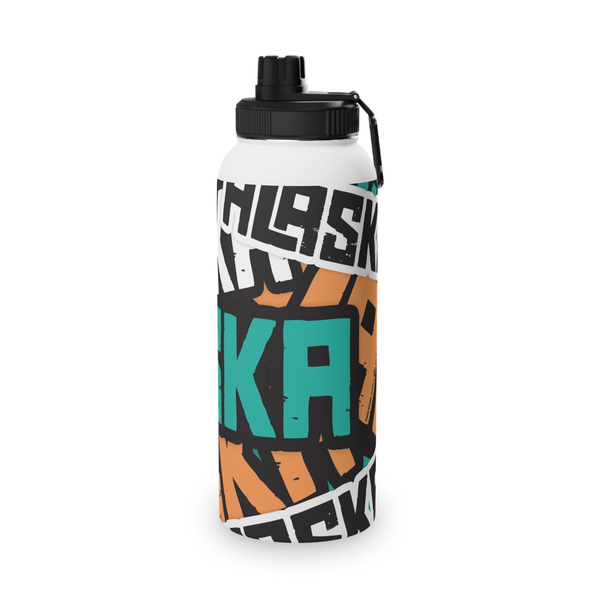32 oz. Stainless Steel Water Bottle, Sports Lid - AK Sticker Bomb - AK State Line™ Collection