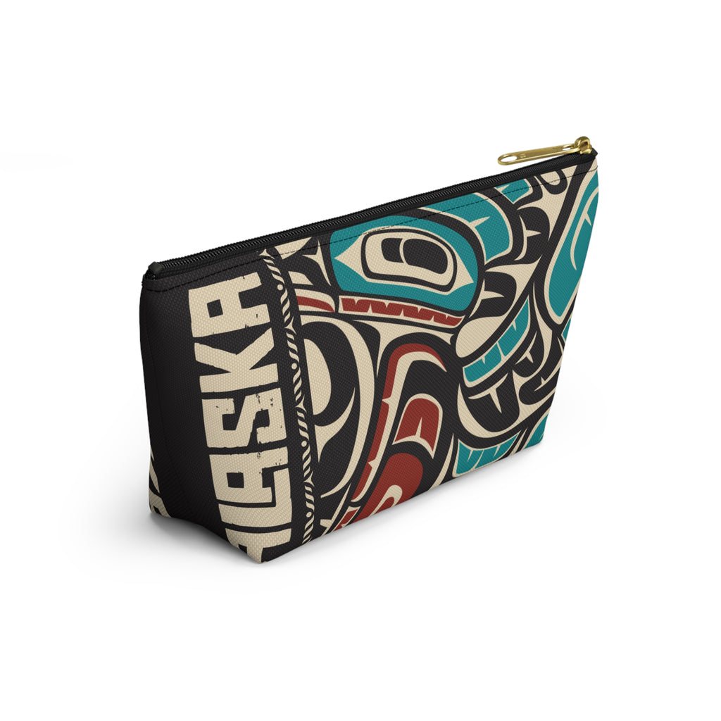 Copy of Travel Accessory Zipper Pouch - Rustic Alaska Tribal Hummingbird - AK State Line™ Collection