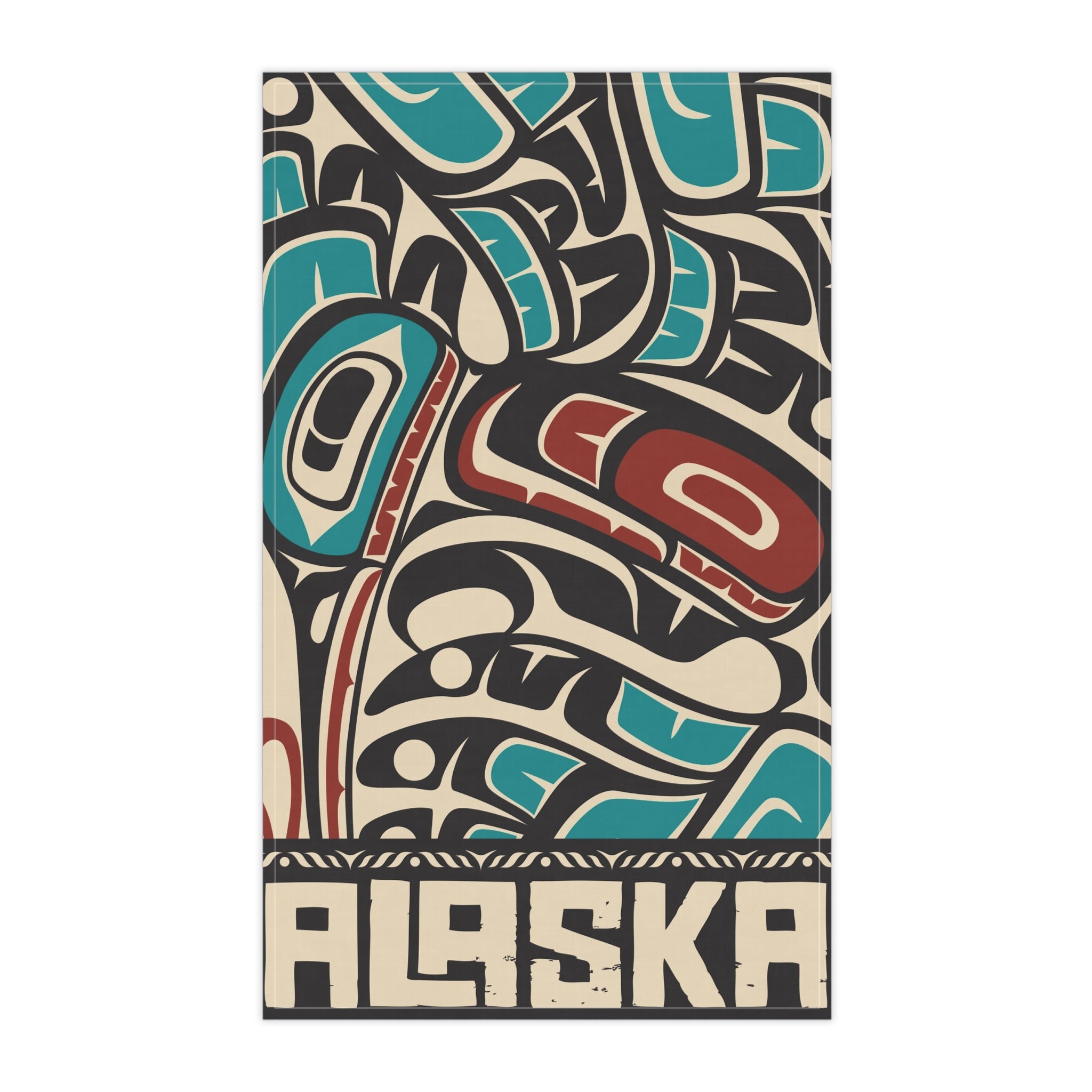 Cotton Twill Tea Towel - Alaska Tribal Hummingbird - AK State Line™ Collection