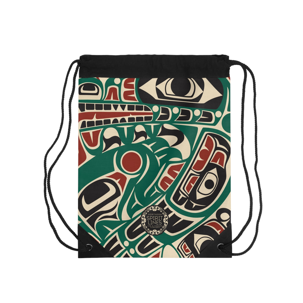 Drawstring Bag - Classic Tribal Sea Monster Print - Northern Spiritlines™